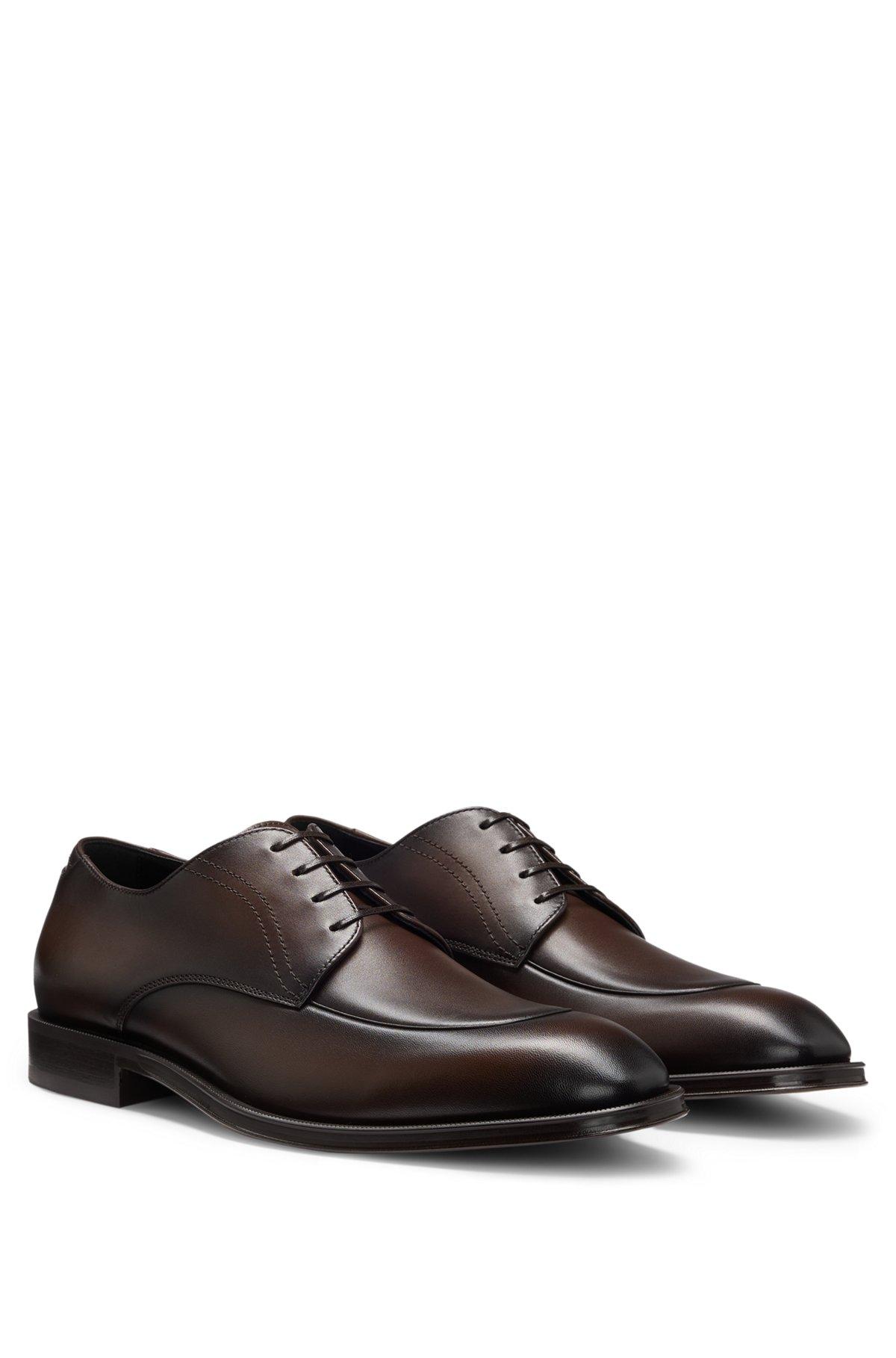 Leather Derby shoes with apron toe Product Image