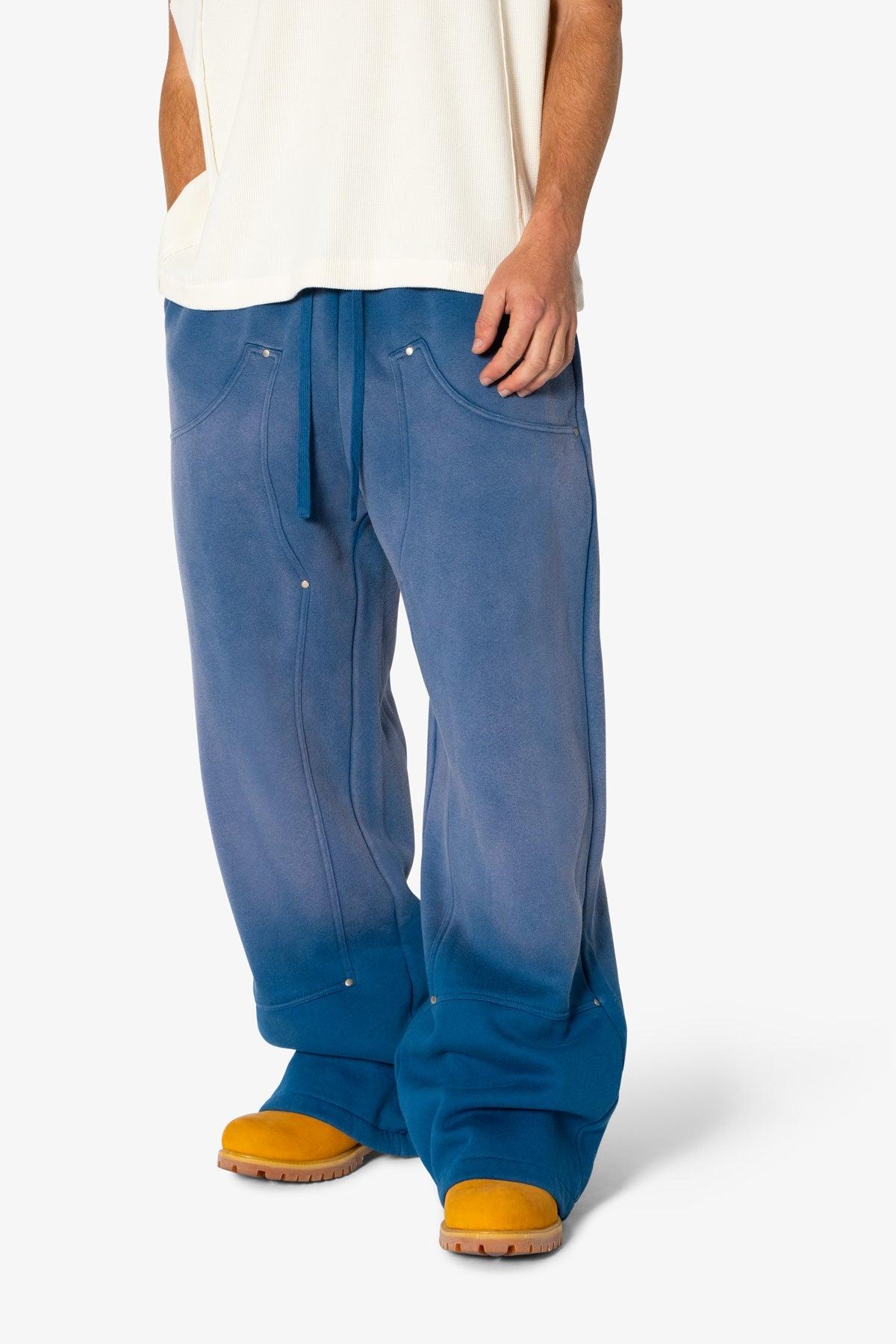 West Double Knee Sweatpants - Blue Product Image