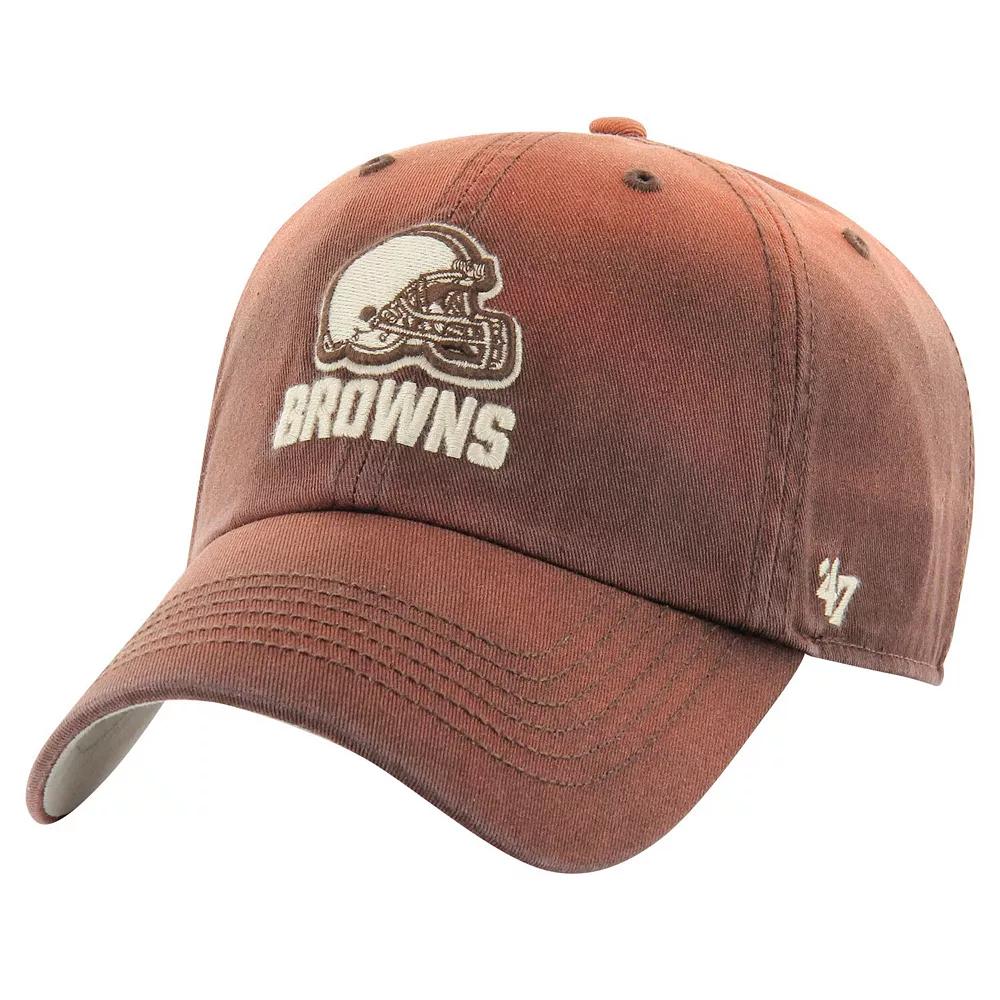 Men's '47  Brown Cleveland Browns Dusted Relaxed Clean Up Adjustable Hat Product Image