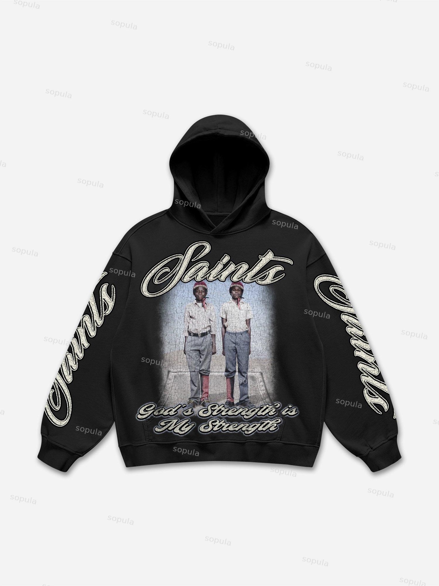 Saints Vintage Character Graphic Hoodie Product Image
