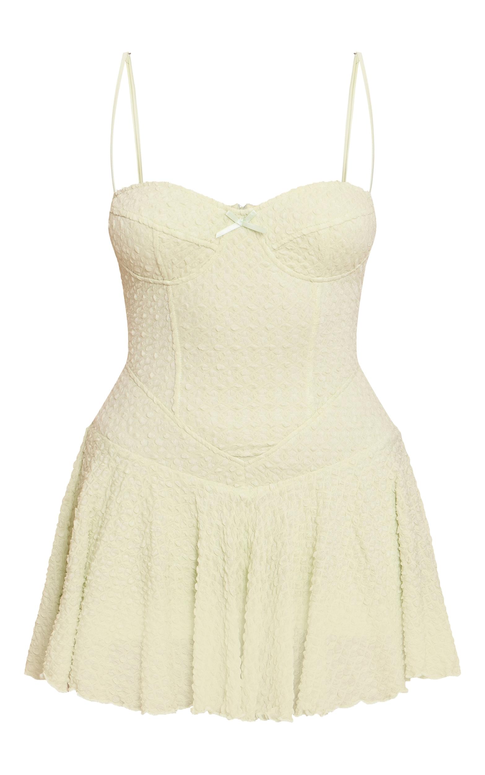 Lemon Textured Lace Strappy Skort Floaty Romper Product Image