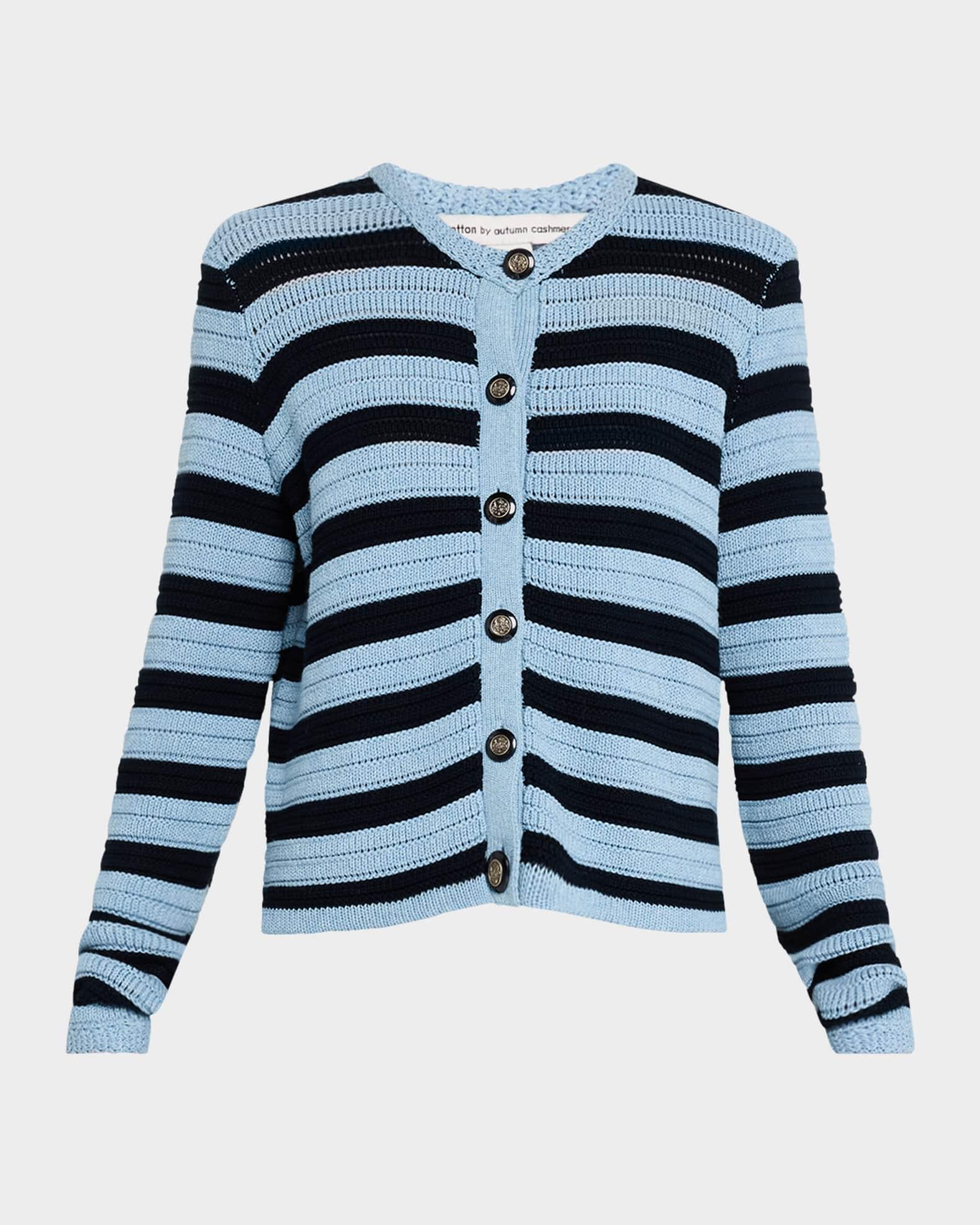 Button-Down Striped Knit Jacket Product Image