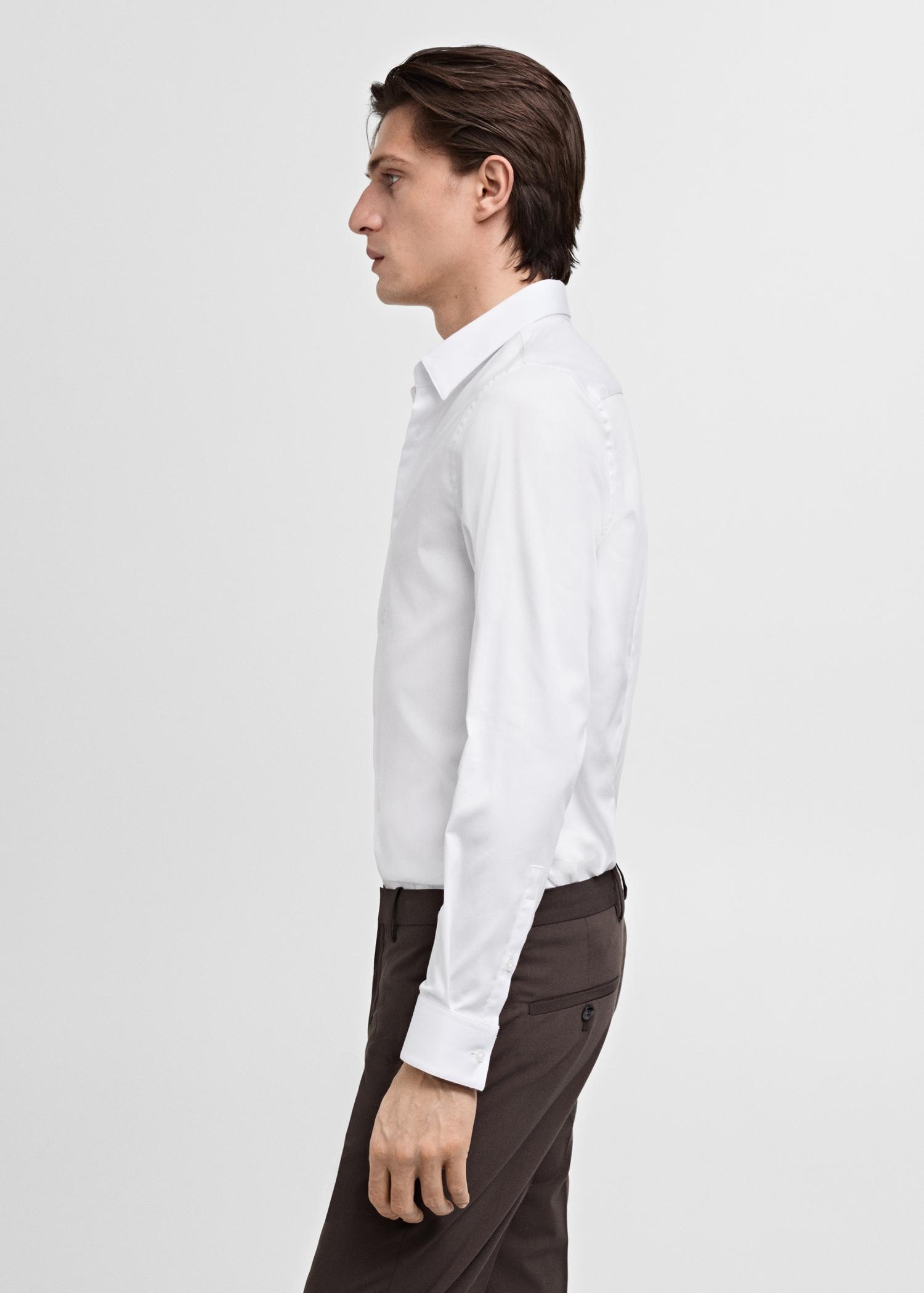 Slim fit cotton suit shirt - Men | MANGO USA Product Image