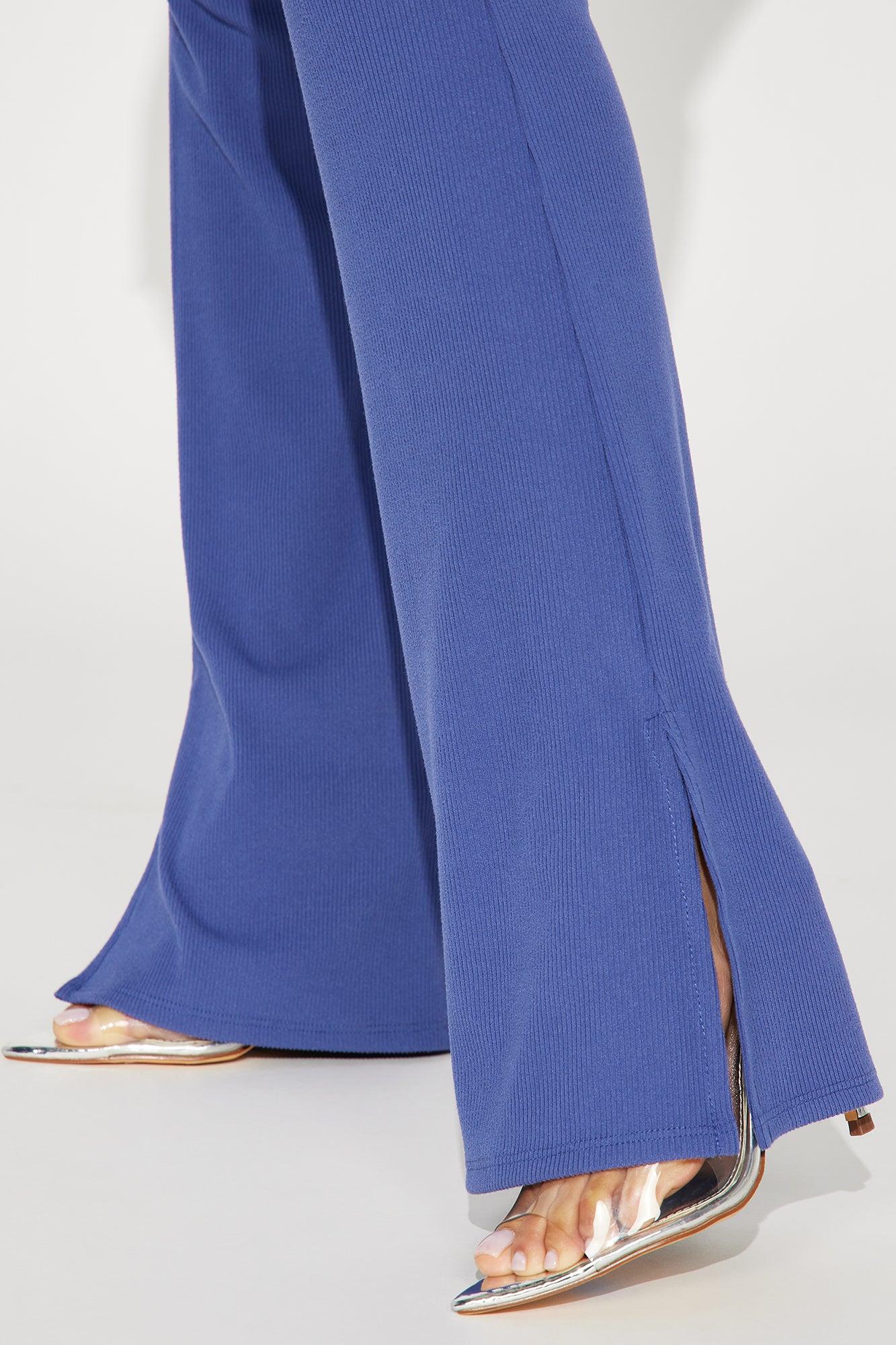 Off I Go Off Shoulder Pant Set - Navy Product Image