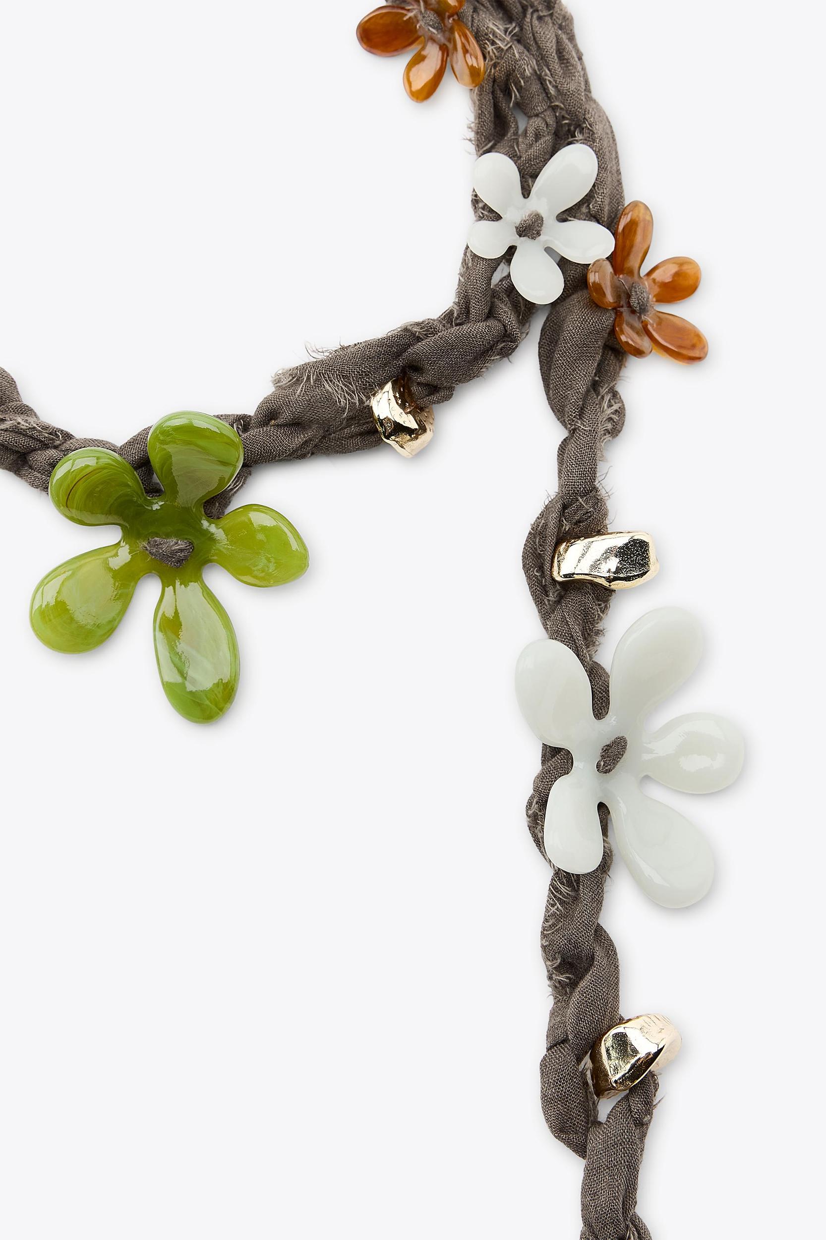 FLOWER & BEADED CORD BELT Product Image