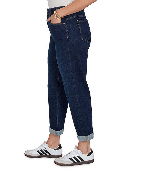 Ruby Rd. Plus Size Ultra-Soft Rolled Hem Girlfriend Jeans Product Image
