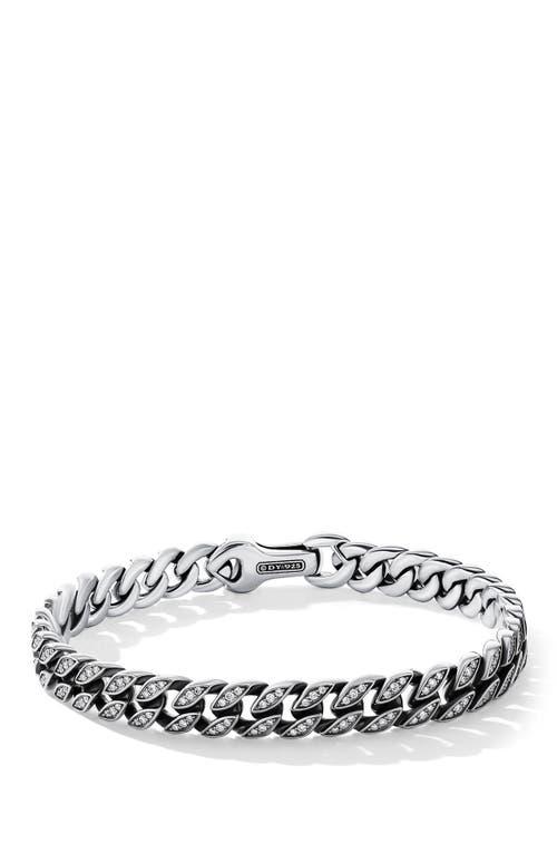 Mens Curb Chain Bracelet with Pave Diamonds Product Image
