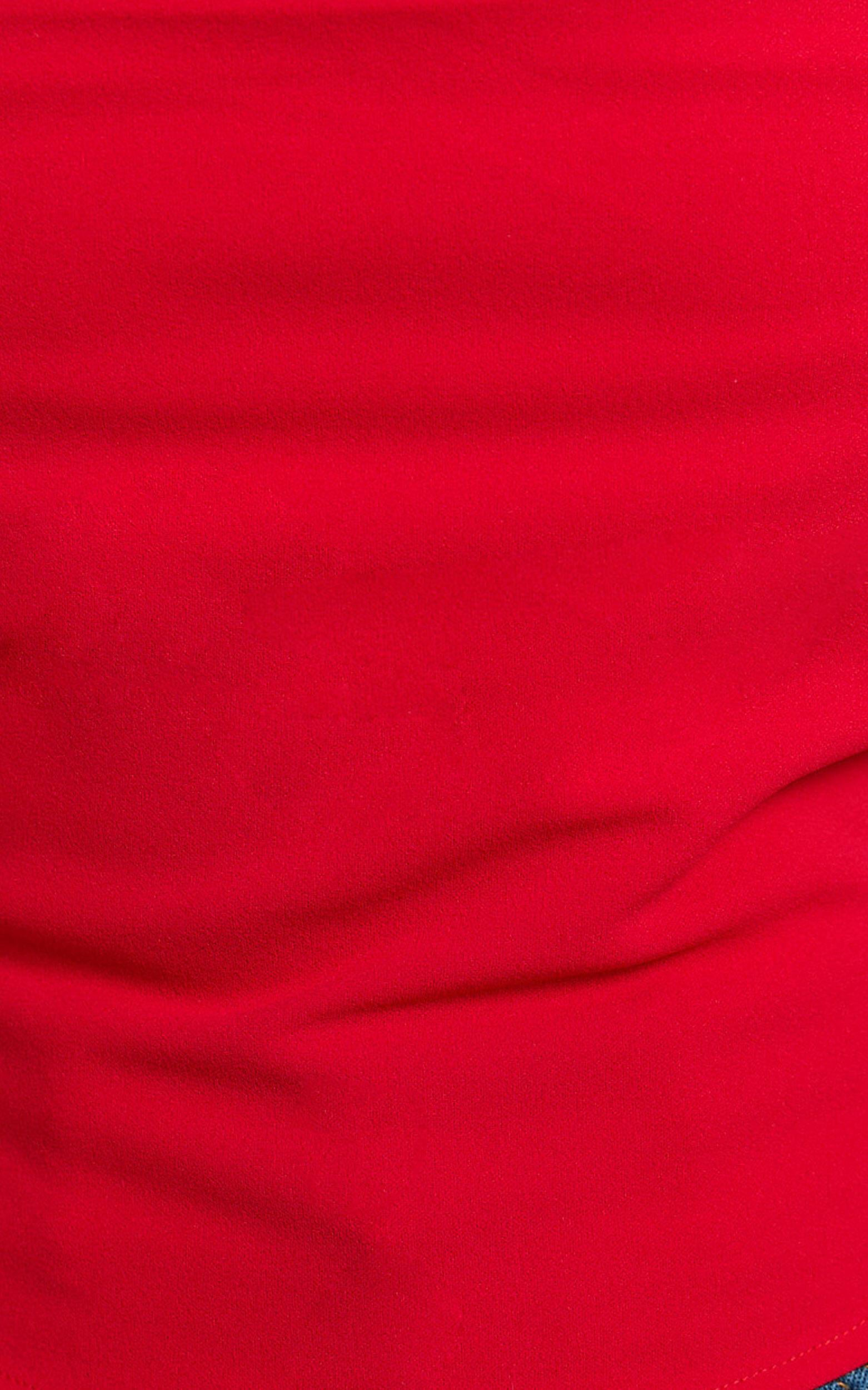 Donna Top - Cowl Neck Corset Top in Red Product Image