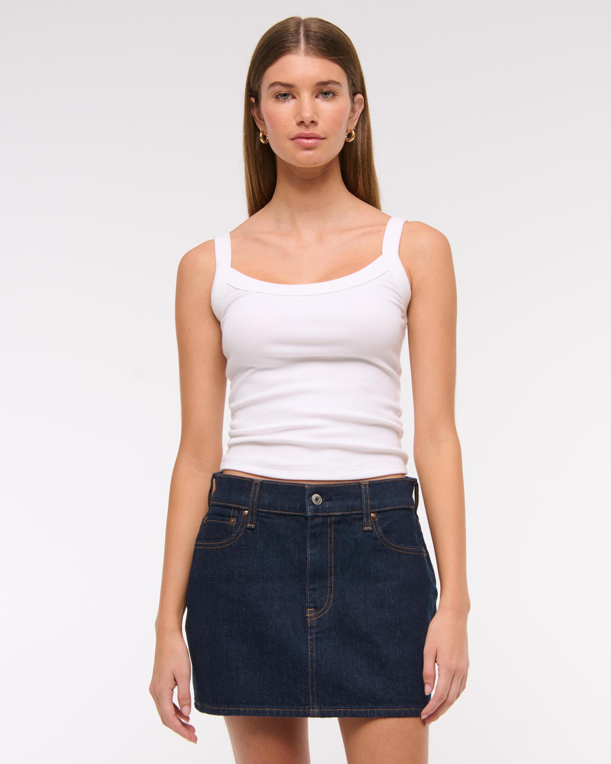 Mid Rise Denim Mini Skirt Product Image