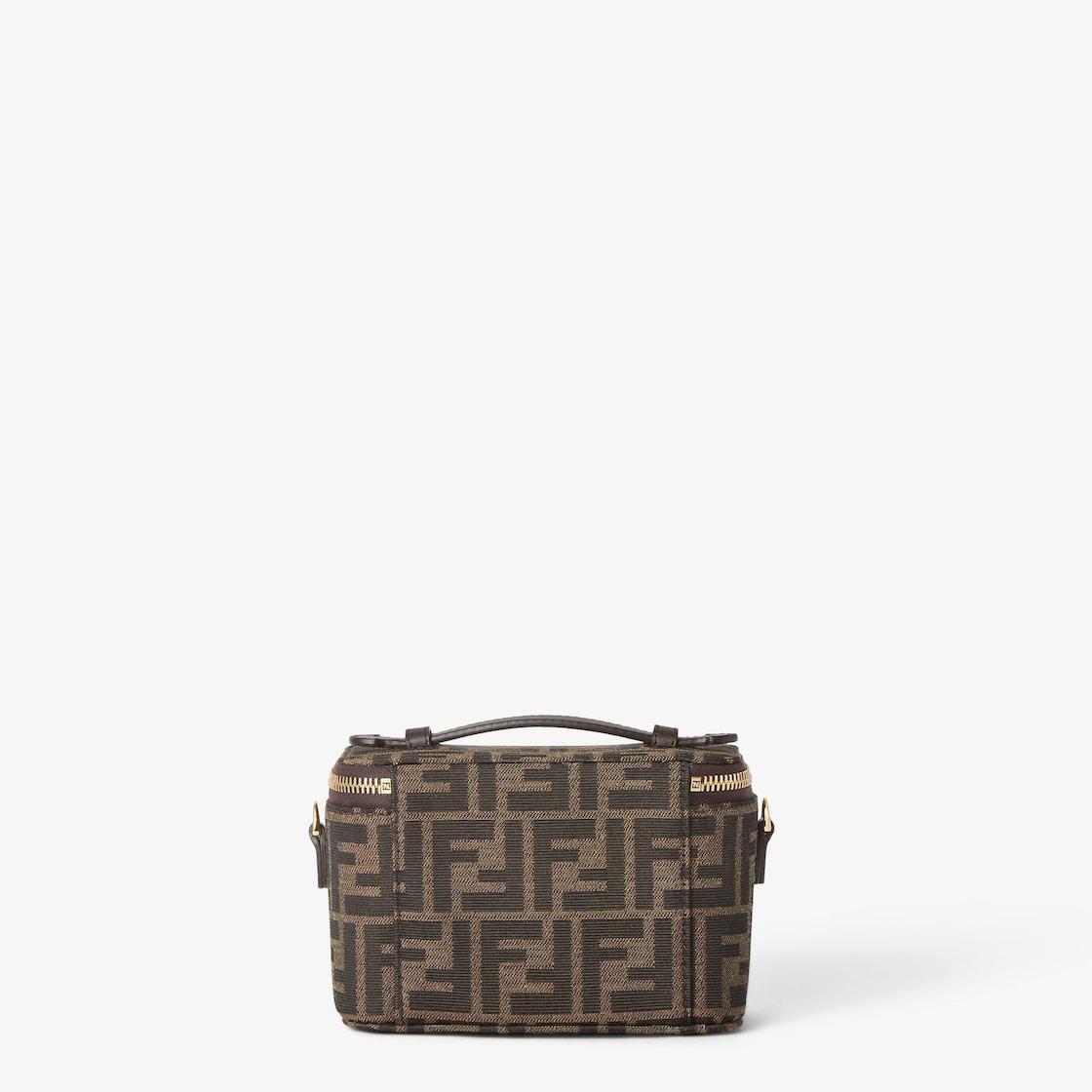 Fendi VanityTobacco brown FF jacquard fabric mini-bag Product Image