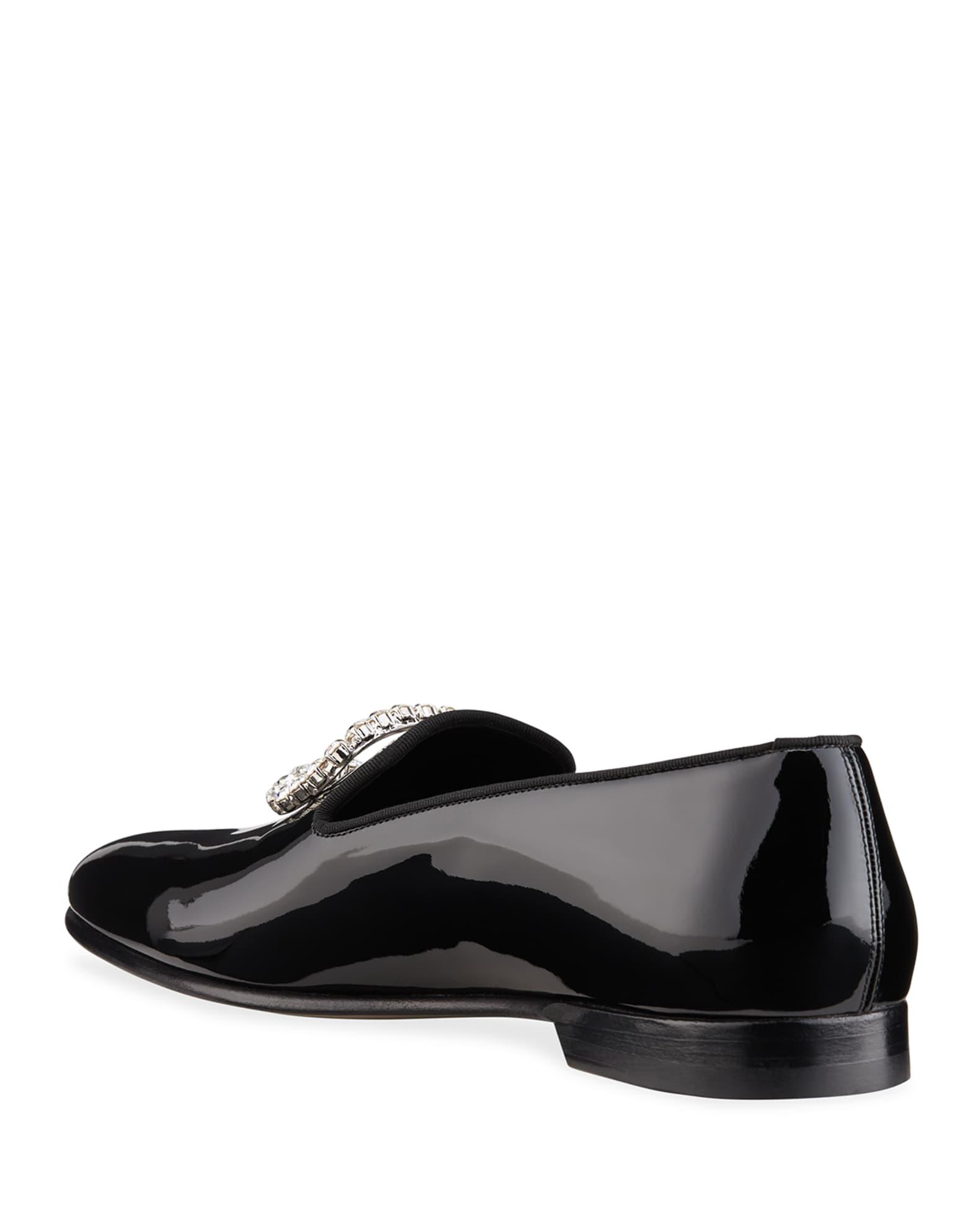 Men's Beau Brummell Mariocc Patent Crystal Buckle Slippers Product Image