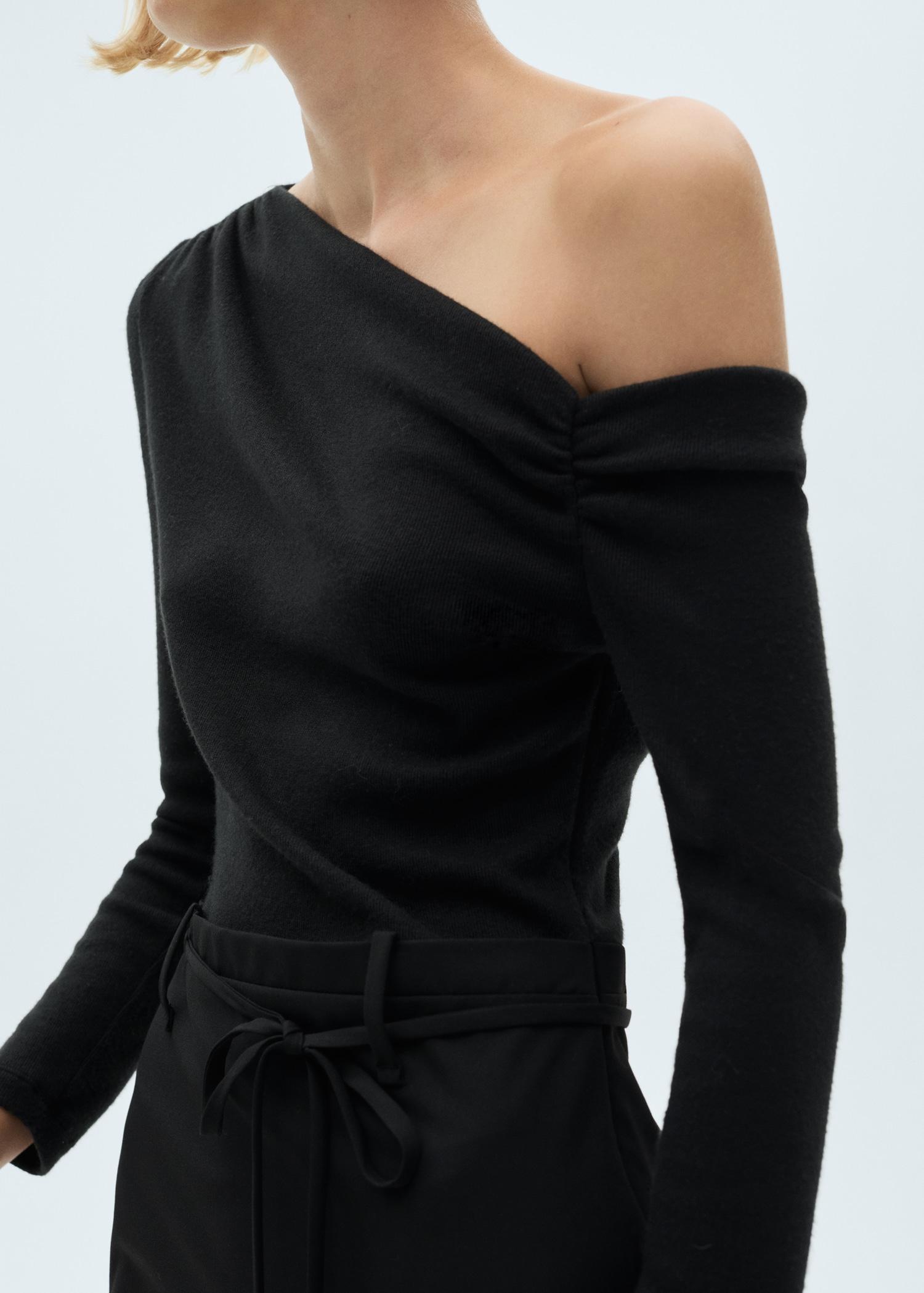 Asymmetrical combined dress - Women | MANGO USA Product Image