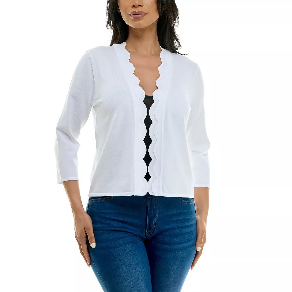 Women's Nina Leonard Scallop Hem Bolero Cardigan,  Product Image