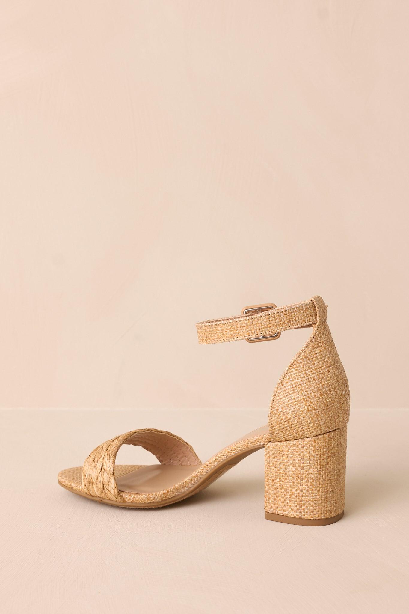 Sunset Cruise Tan Woven Pump Heels Product Image