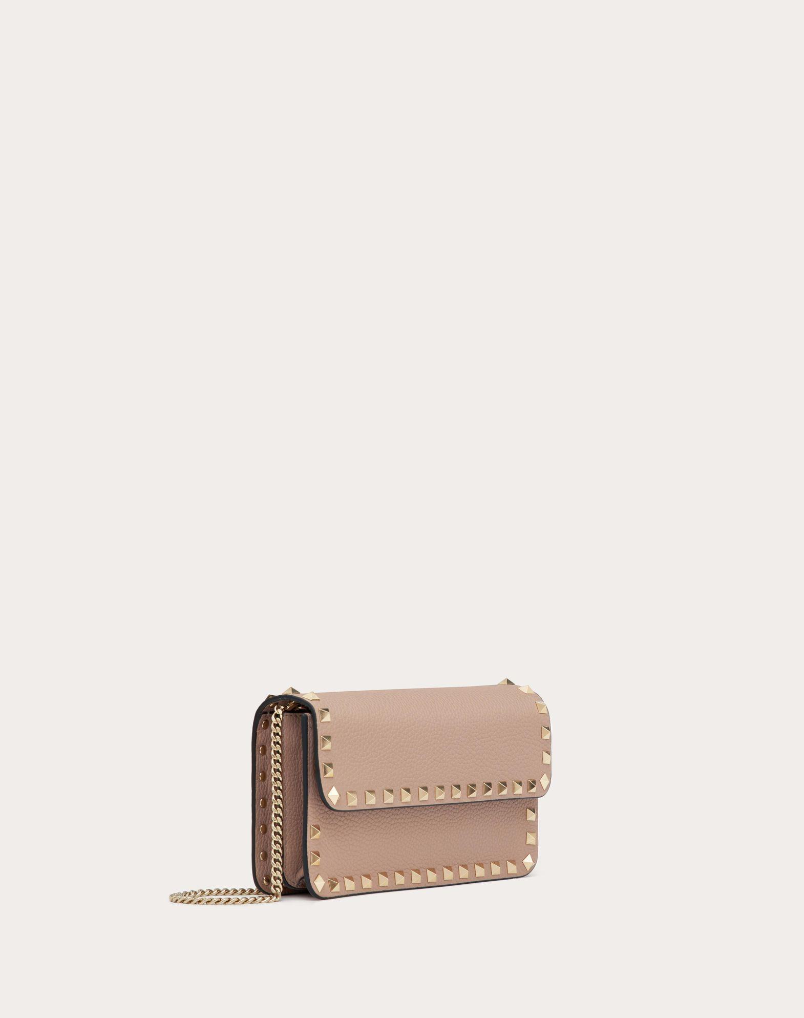 Rockstud Grainy Calfskin Chain Pouch  Product Image