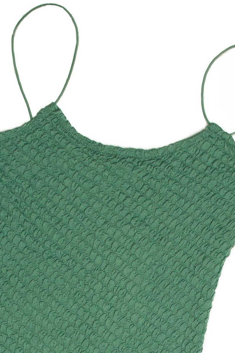 Green Bubble Knit Cami Dress Product Image