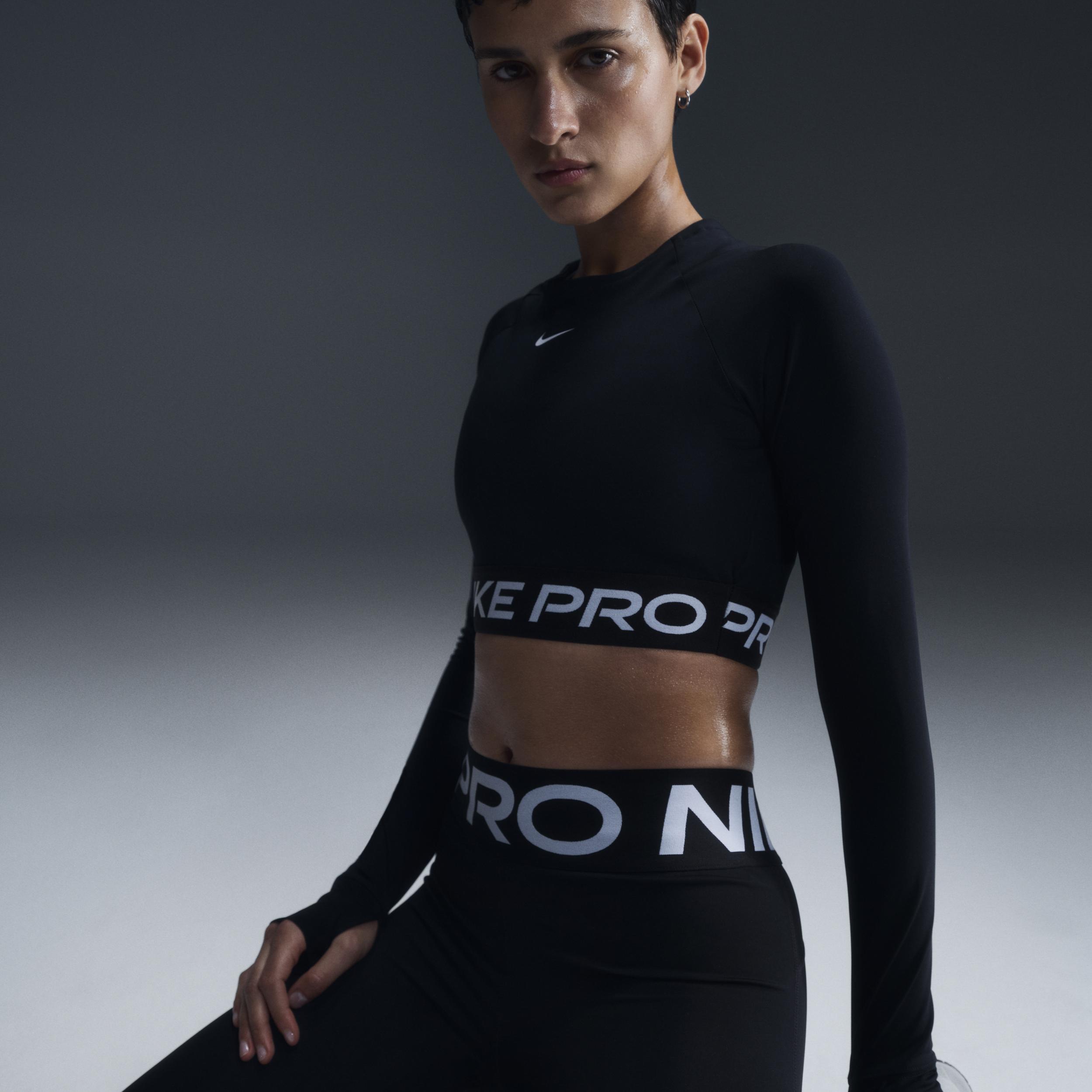 Womens Nike Pro Dri-FIT Cropped Long-Sleeve Top | FV5484-010 Product Image