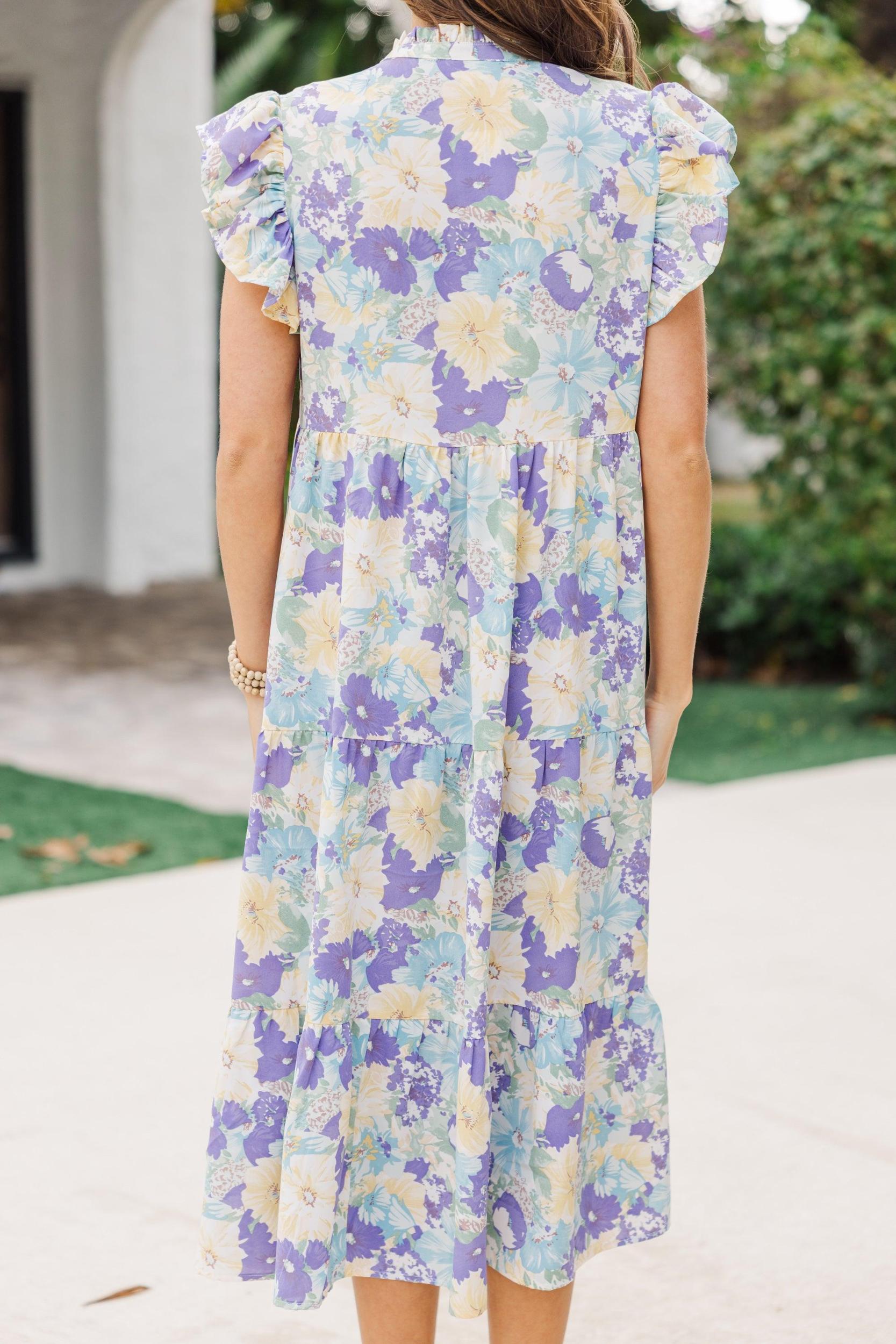 Real Love Yellow Floral Midi Dress Female Product Image