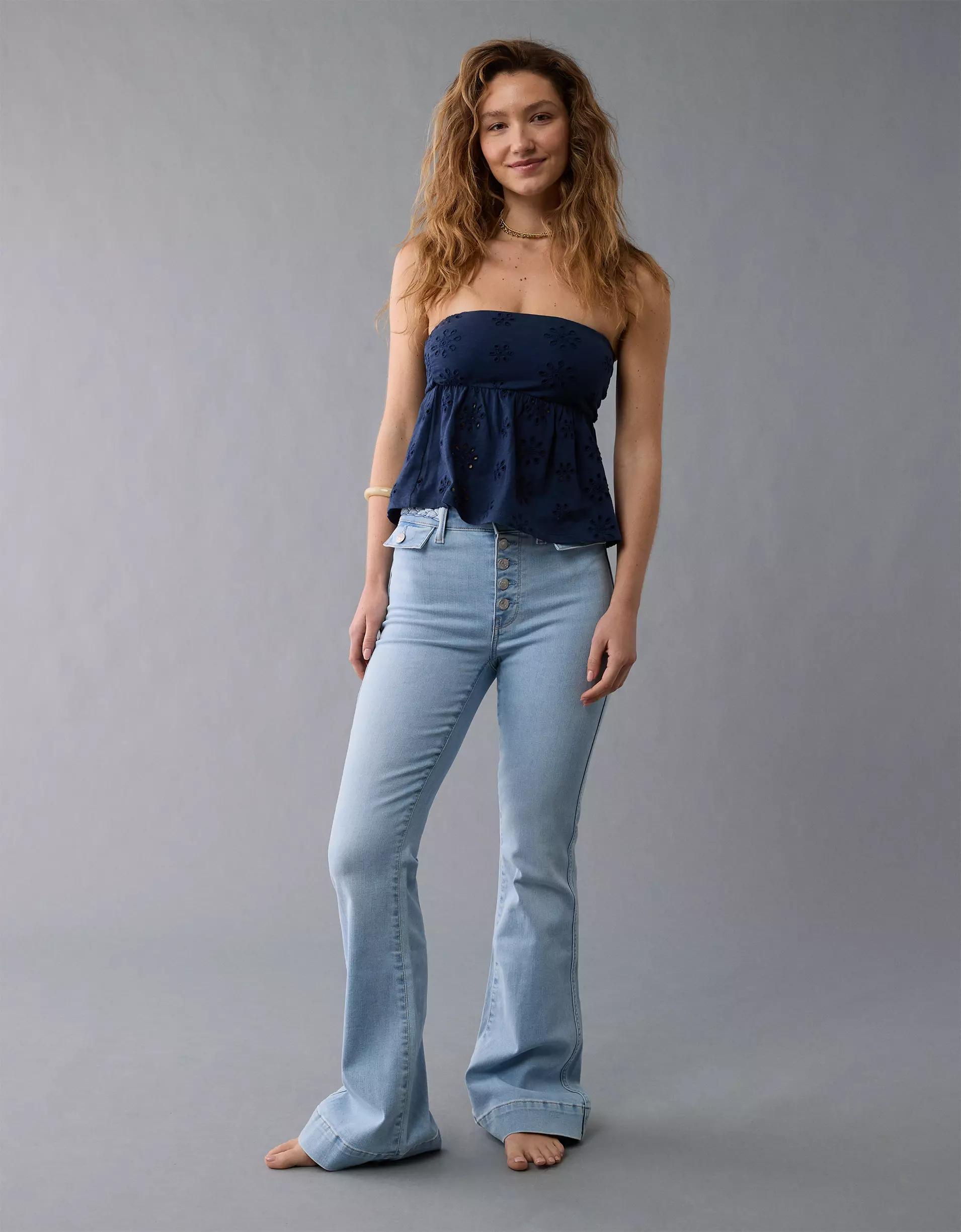 AE Sunchaser Knit Babydoll Tube Top Product Image