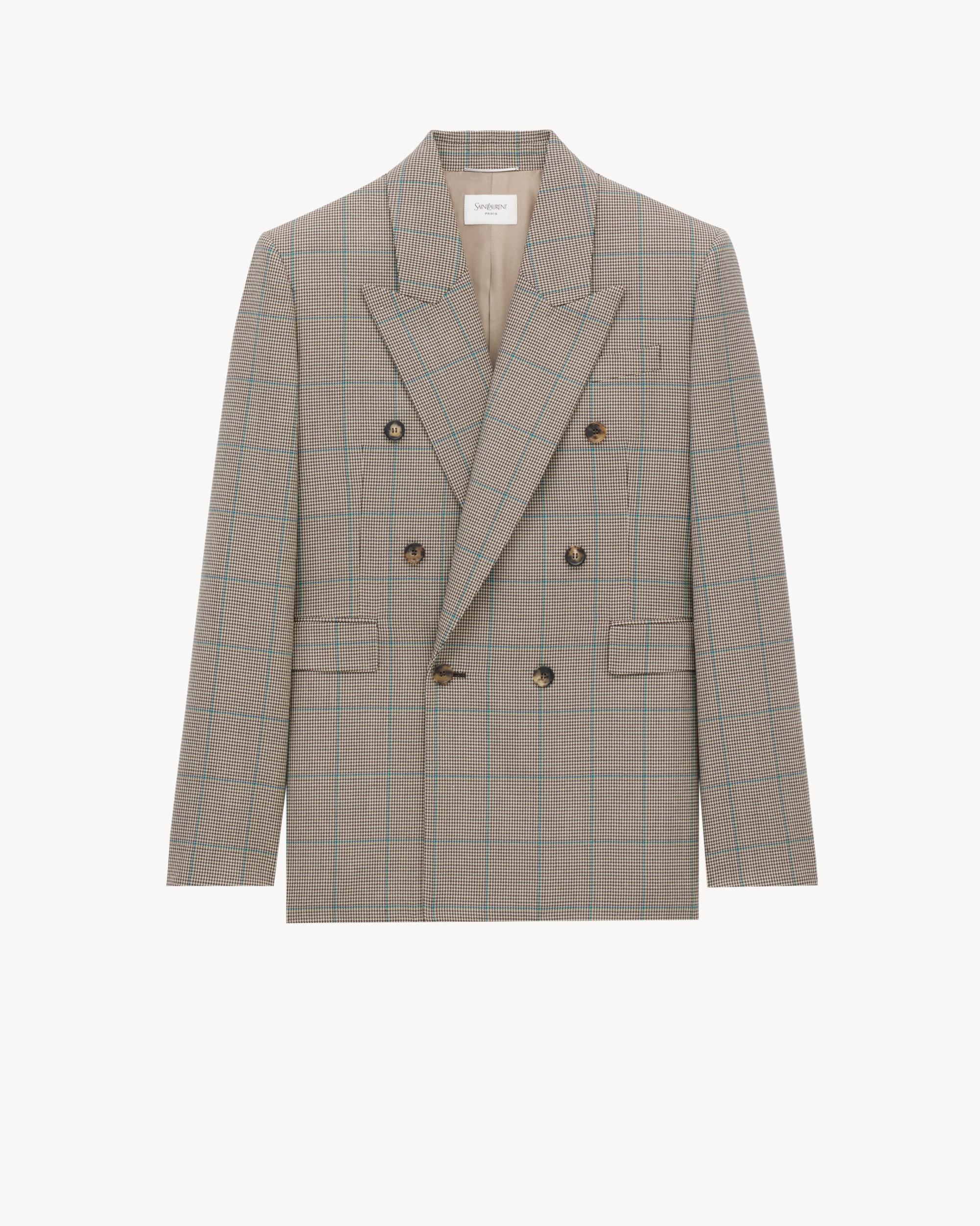 jacket in prince of wales wool Product Image