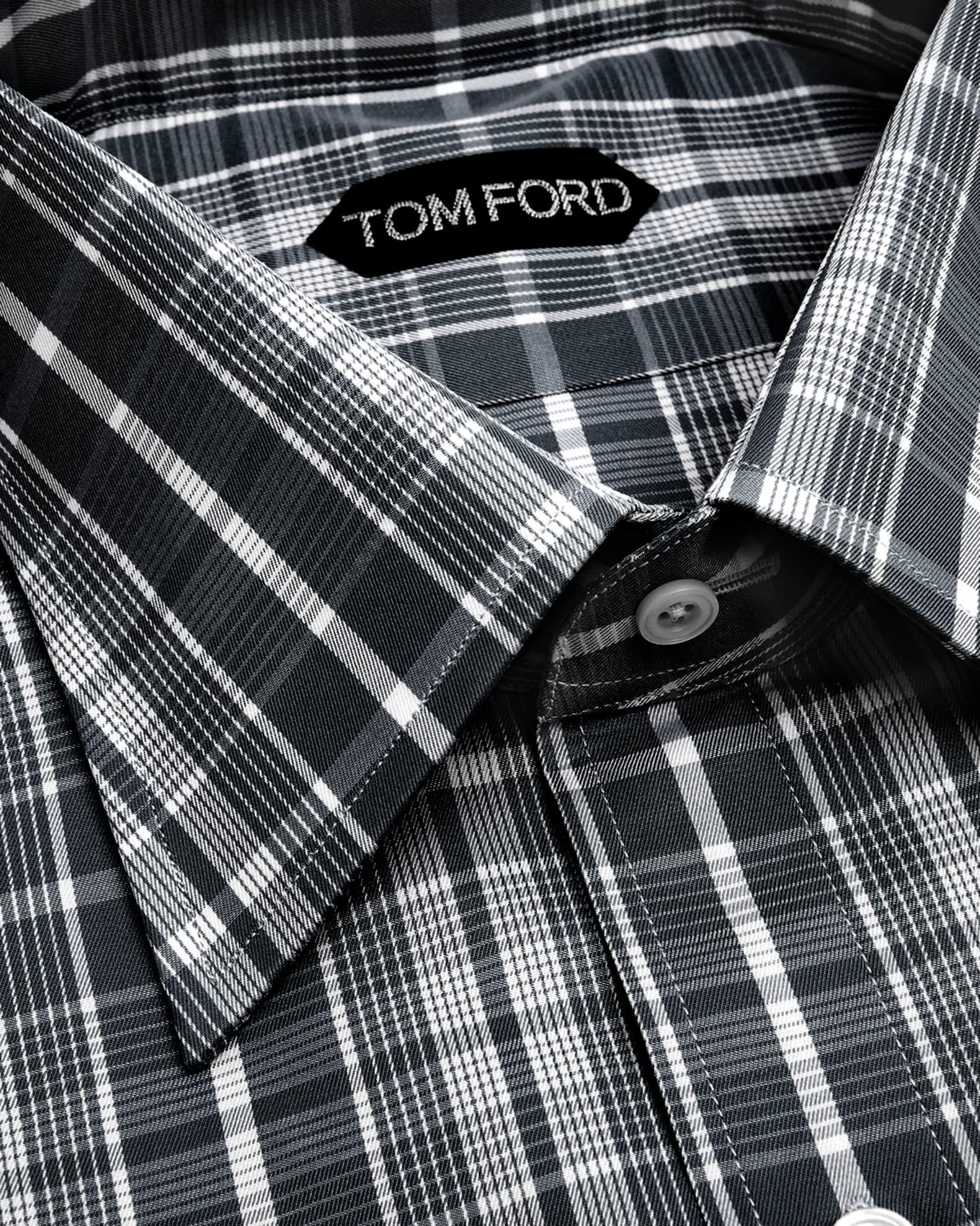 Men's Cotton Twill Slim-Fit Stripe Dress Shirt Product Image