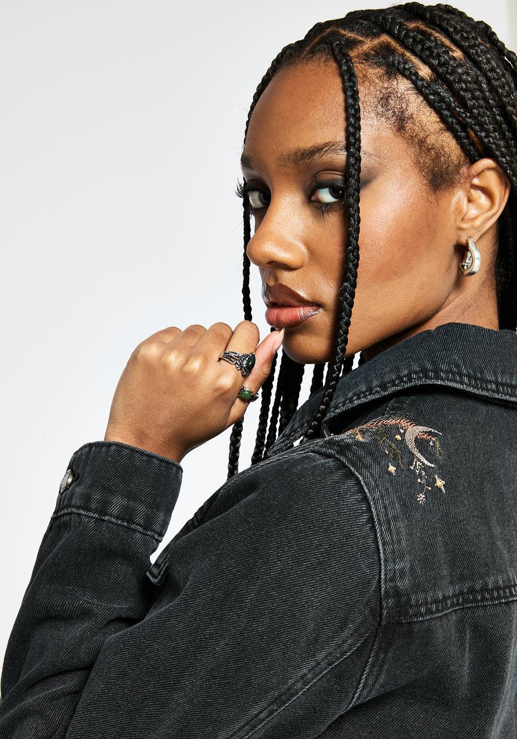 Abellona Embroidered Denim Jacket Product Image