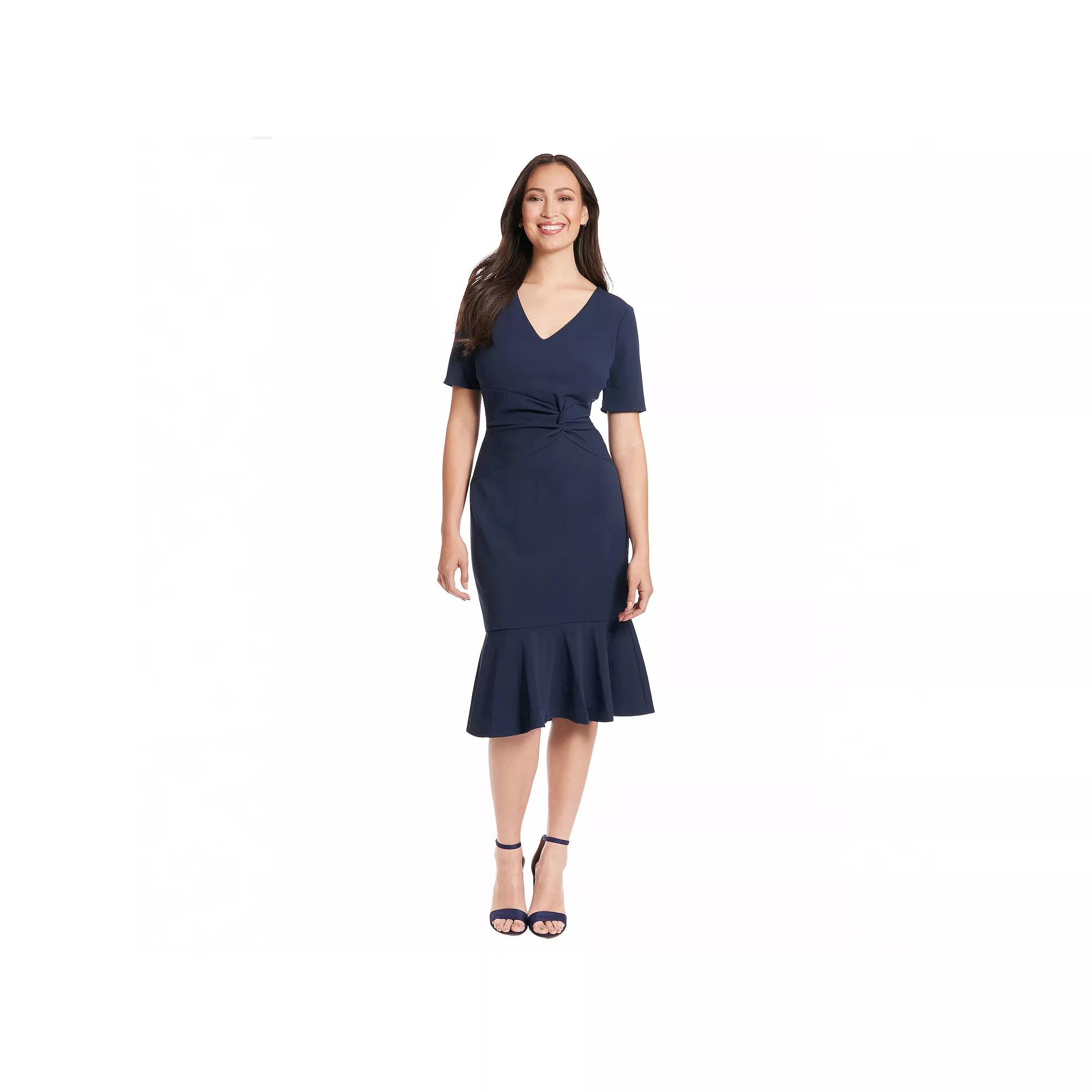 Women's London Times Flounce Midi Twist Dress,  Product Image