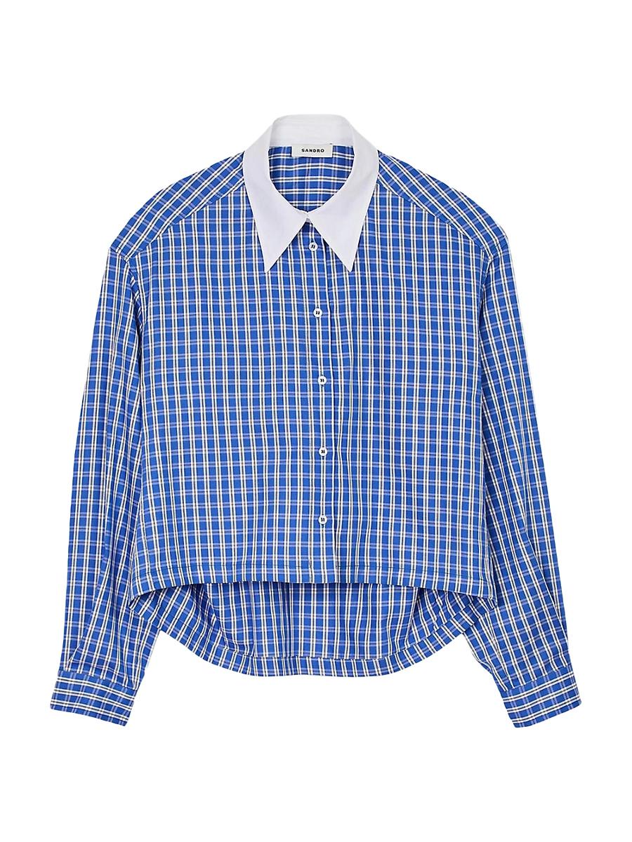 Womens Short Checked Shirt Product Image