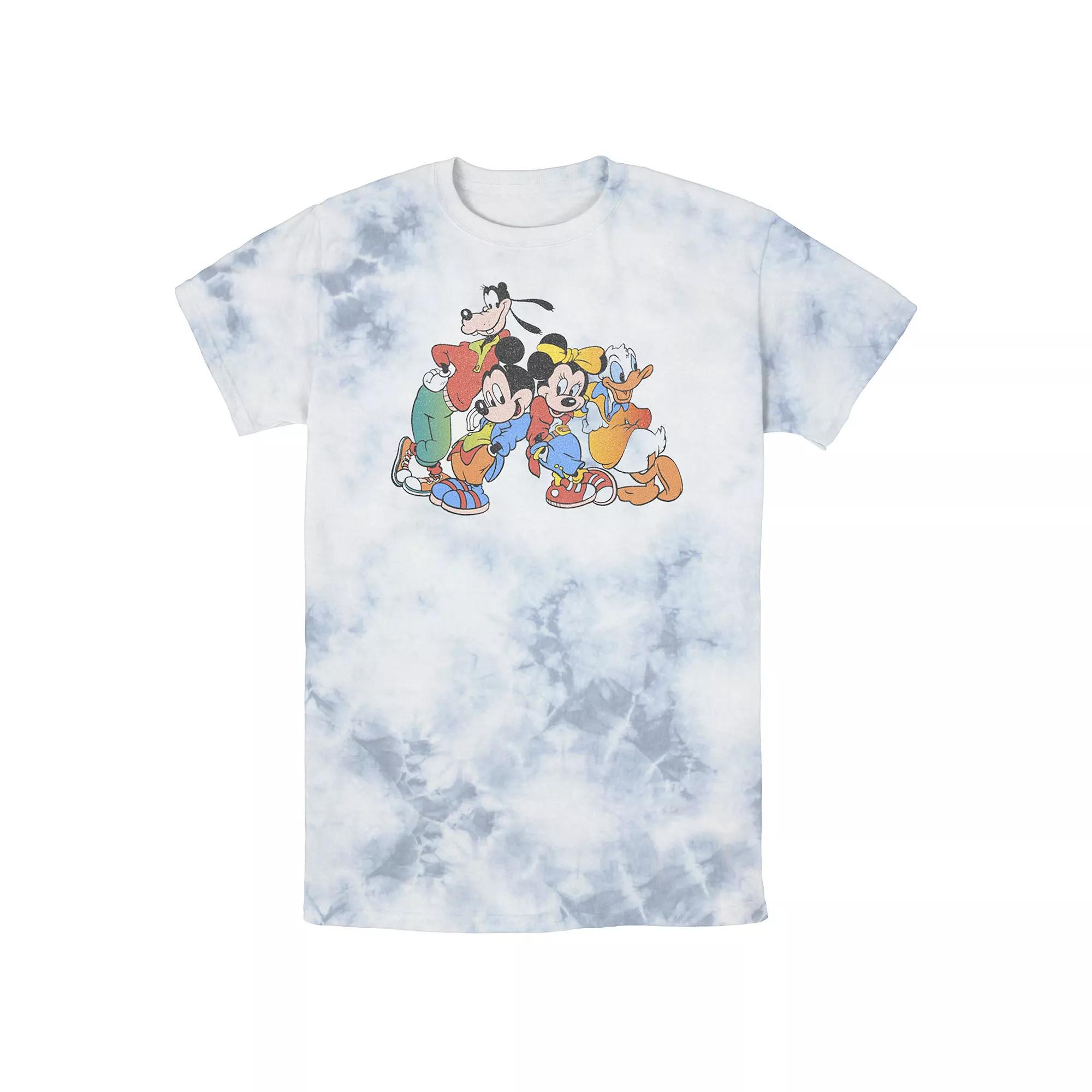 Men's Disney Mickey Mouse & Friends 90's Style Portrait Bomabrd Wash Tee, Size: Medium, White Blue Product Image