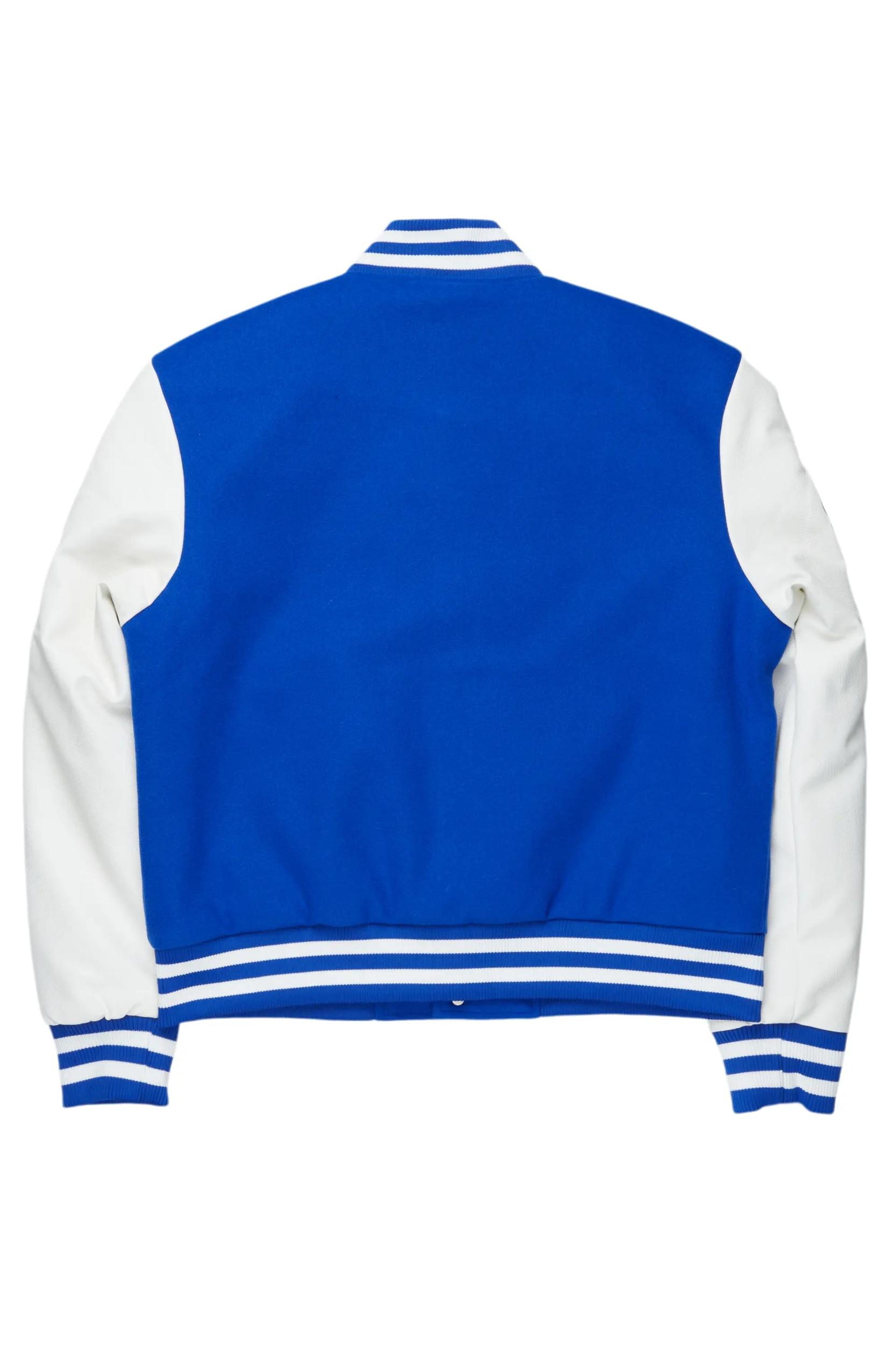 Ahjalee Royal Blue Oversized Varsity Jacket Female Product Image