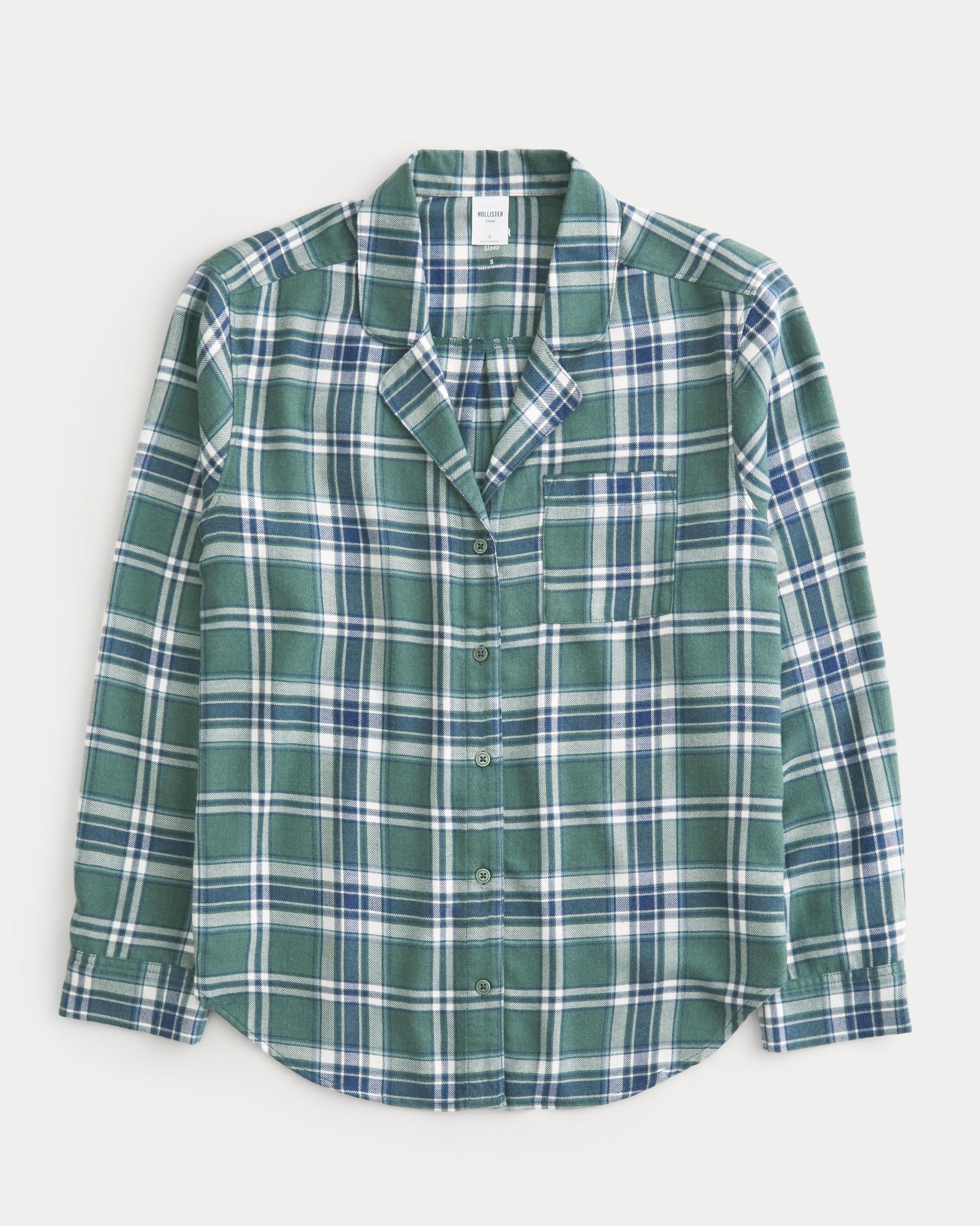Long-Sleeve Flannel Pajama Top Product Image
