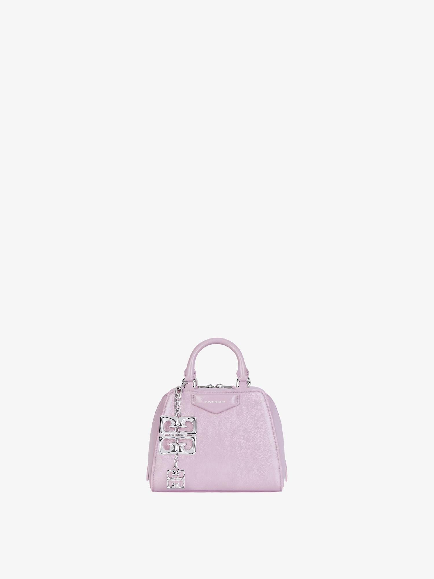Nano Antigona Cube bag in patent leather with charm Product Image