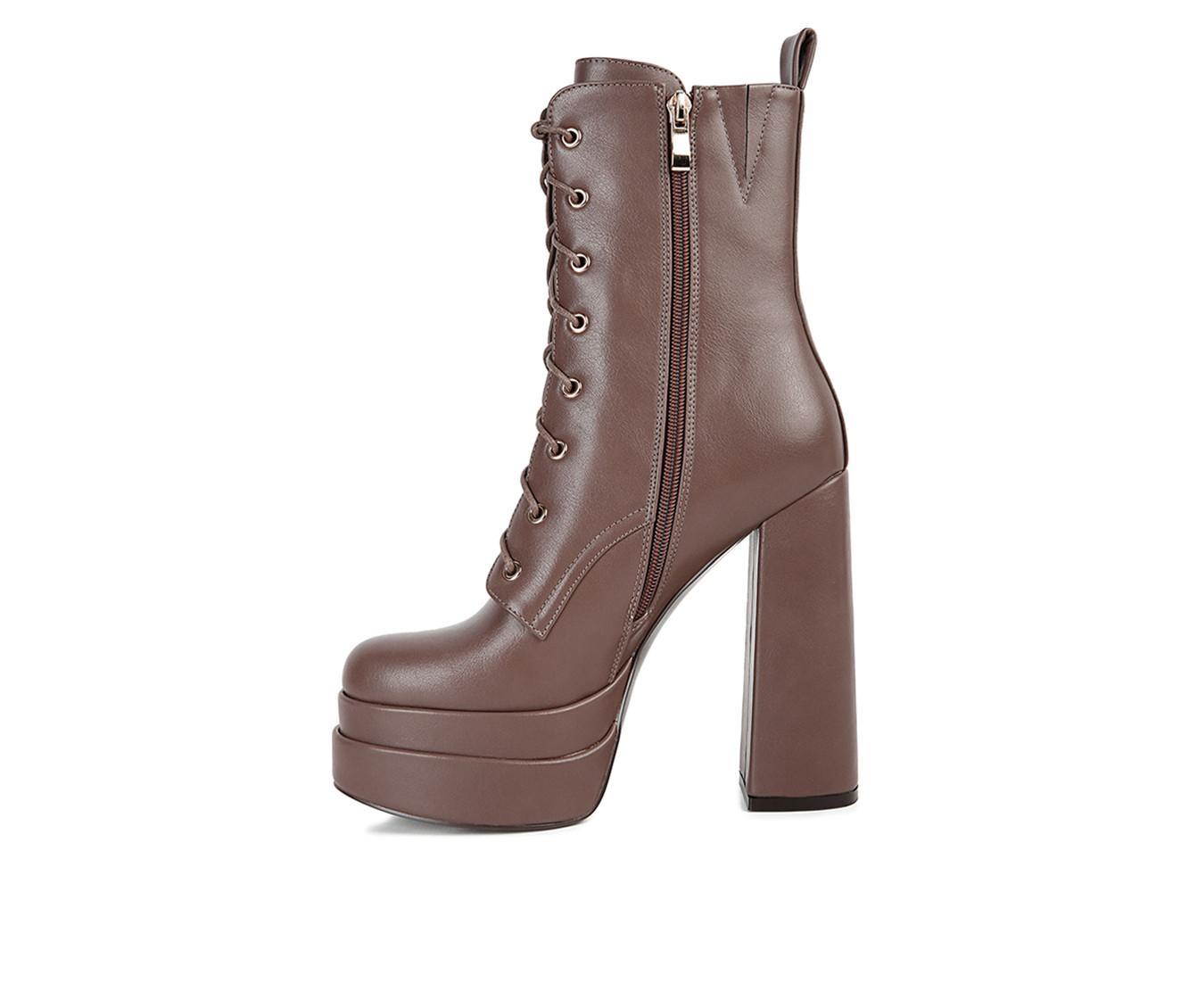 Women's London Rag Meows Lace Up Platform Heeled Boots Product Image