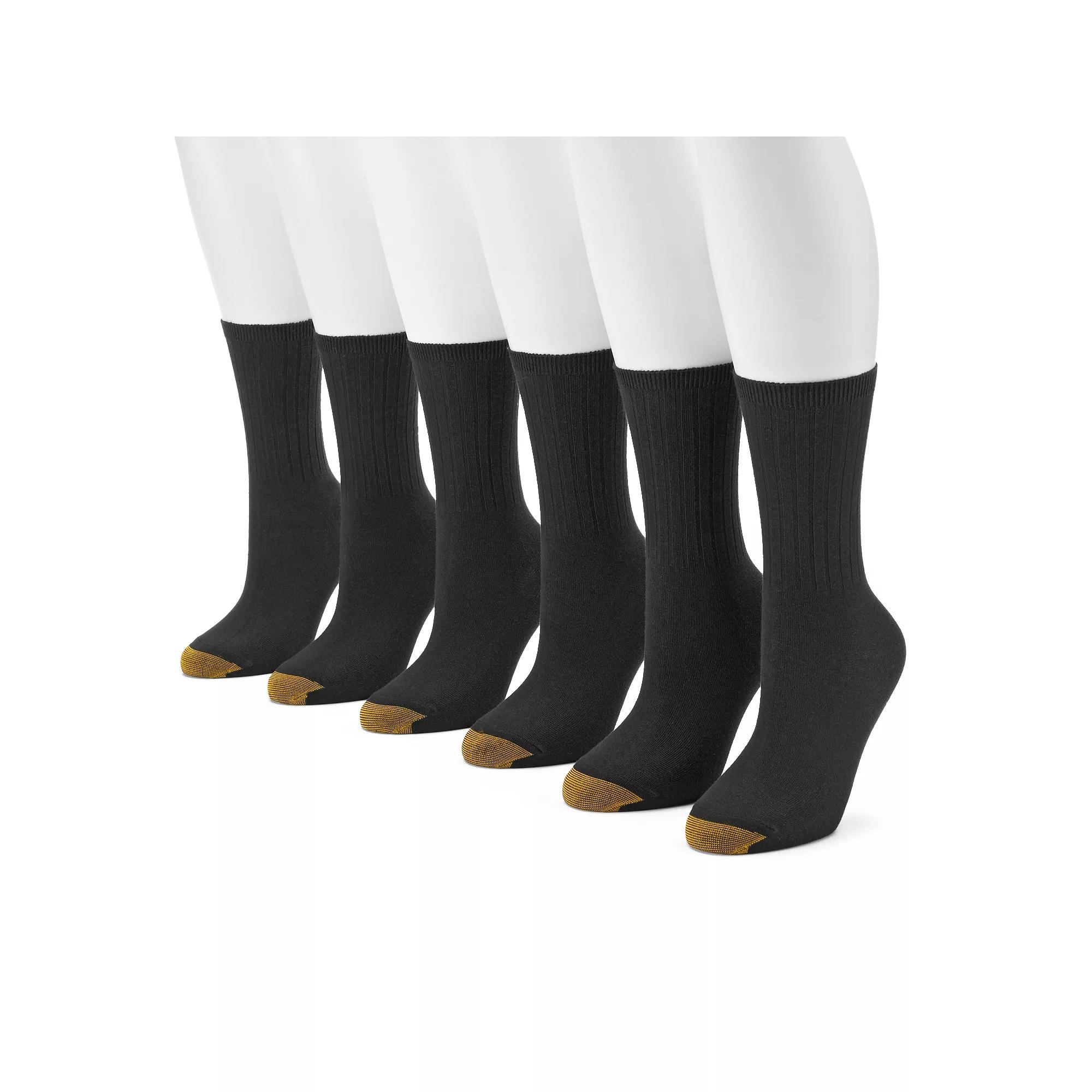 Women's GOLDTOE ® 6-pack Ribbed Crew Socks,  Product Image