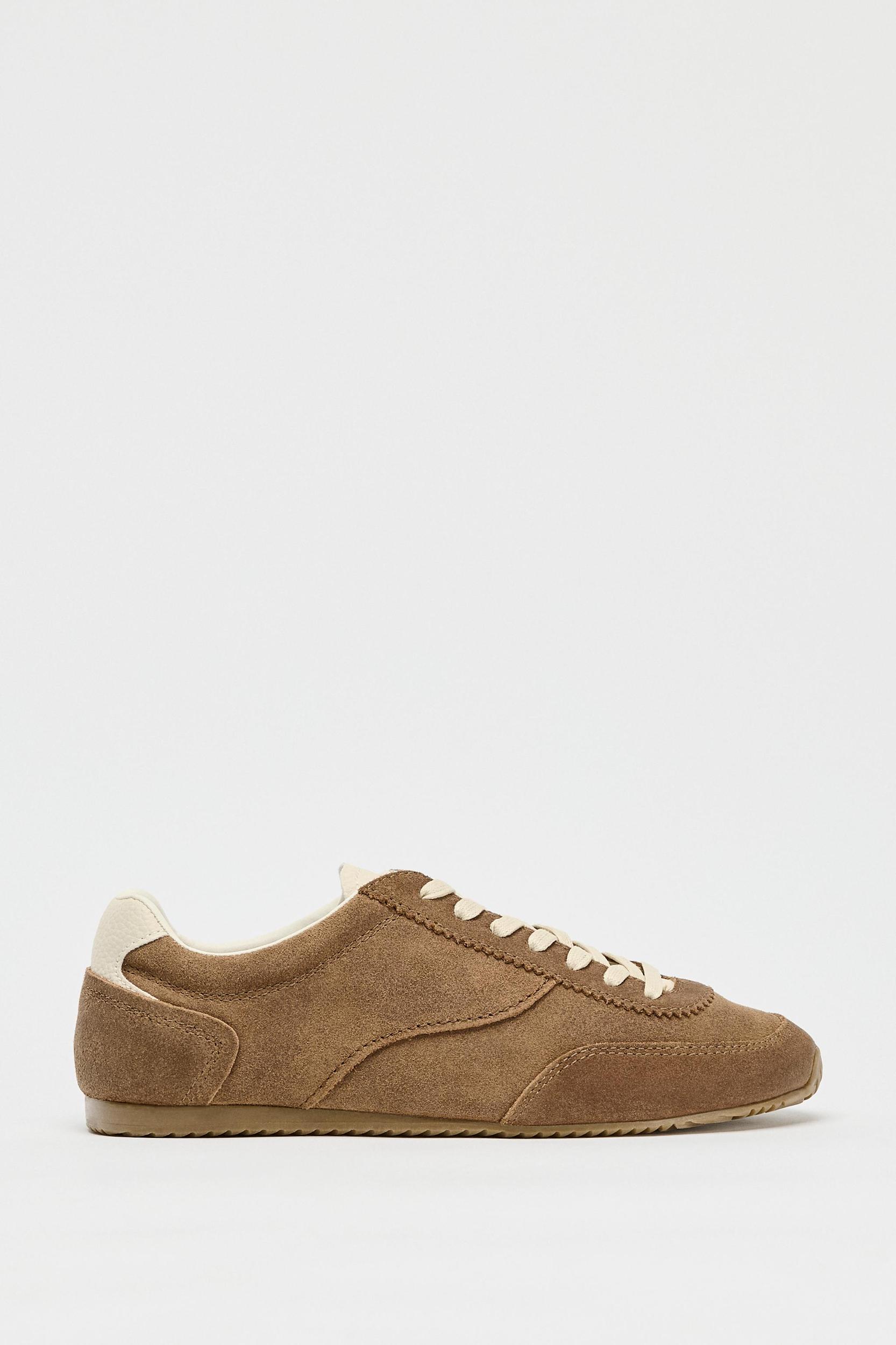 CONTRAST LEATHER SNEAKERS Product Image
