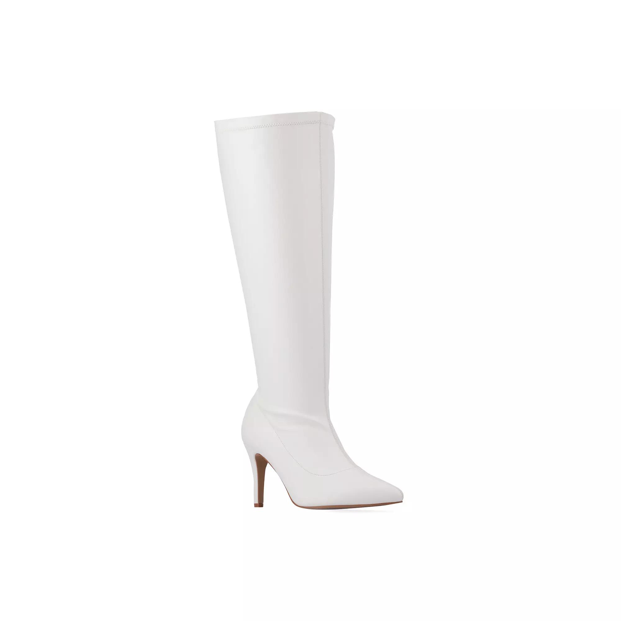 Fashion to Figure Selena Women's Wide Width Knee High Boots, Size: 10 Wide, White Product Image