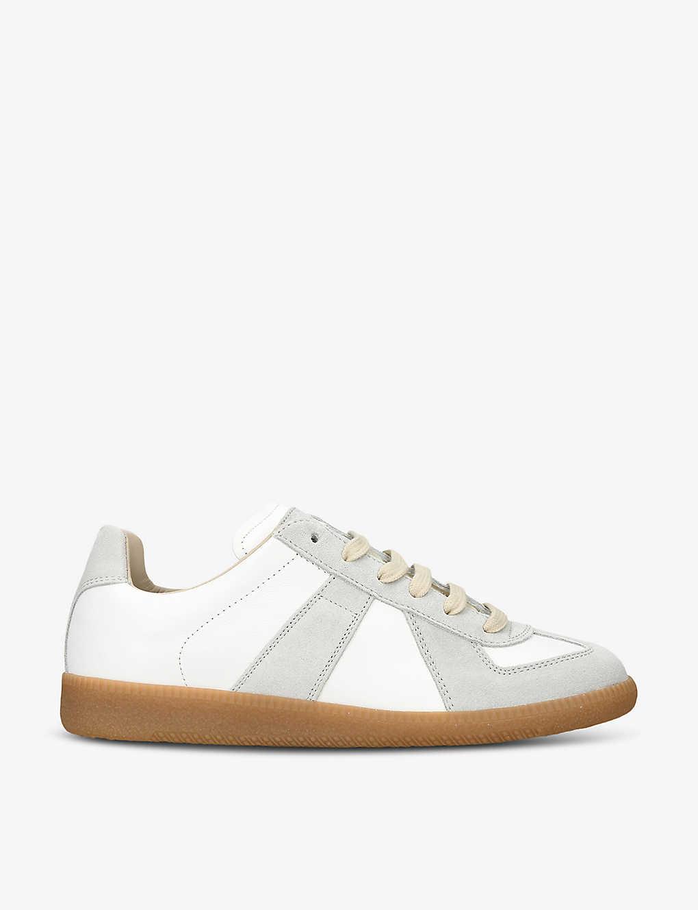 MAISON MARGIELA Replica Leather And Suede Sneakers In White Product Image