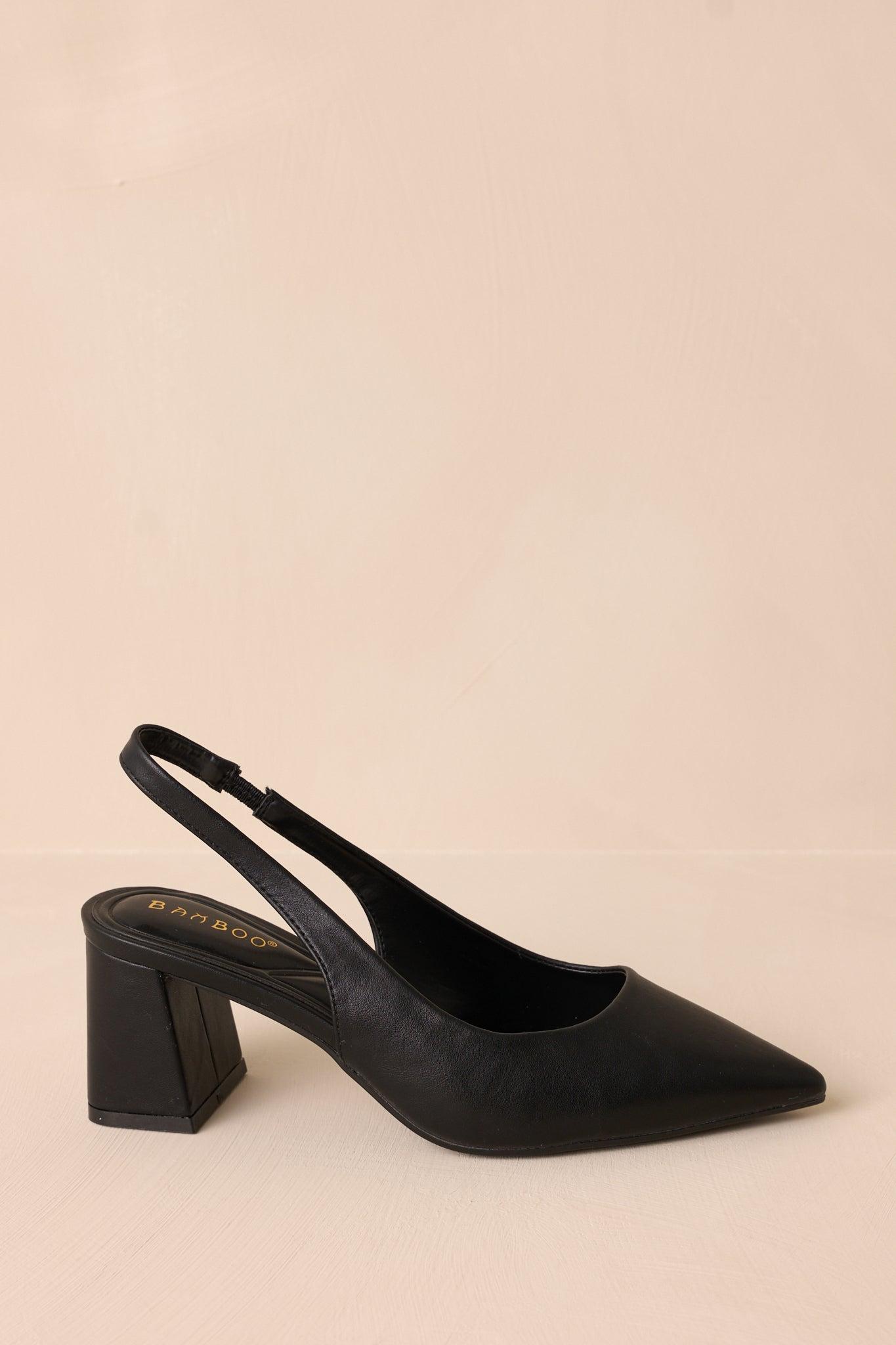 Lost Your Chance Black Pointed-Toe Slingback Heels Product Image
