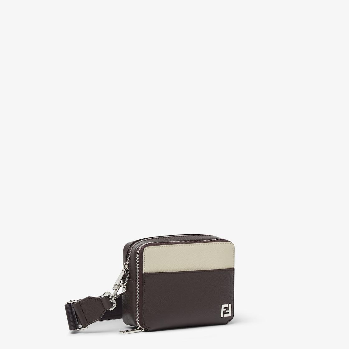 Squared FF Camera Case OrganizerBrown and white leather bag Product Image