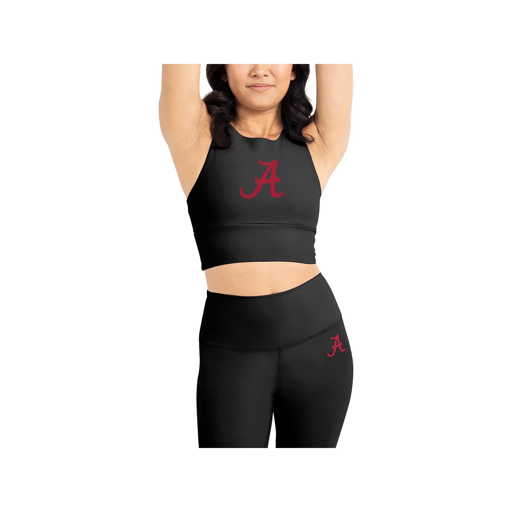 Women's Certo Black Alabama Crimson Tide Buttery Soft Midi Bra & Leggings Set, Size: Medium Product Image