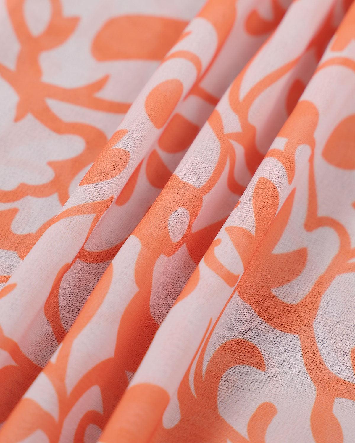 The Orange V Neck Floral Ruffle Maxi Dress Product Image