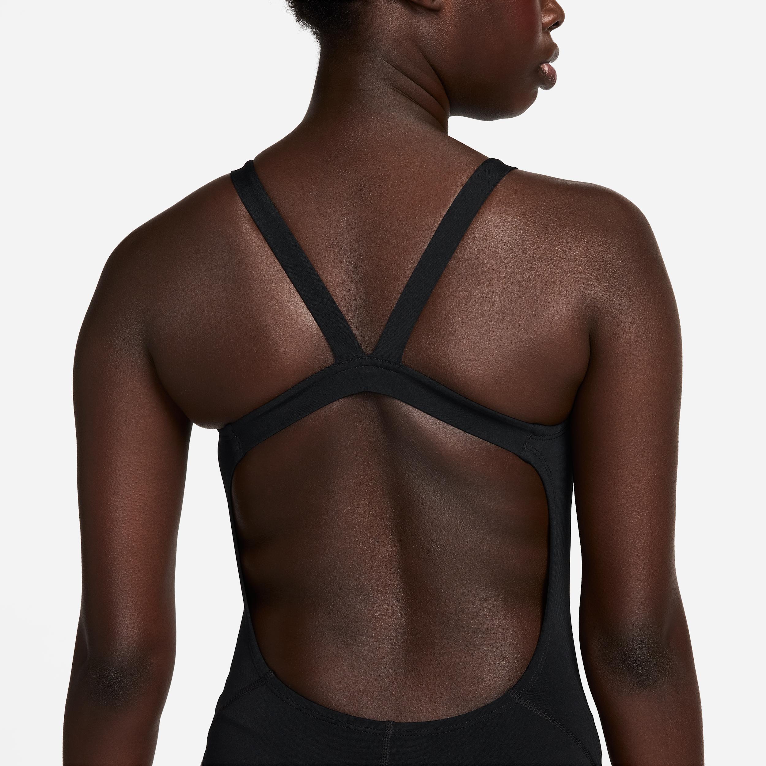 Nike Womens Poly Solid Fastback 1-Piece Swimsuit | CW9507-010 Product Image
