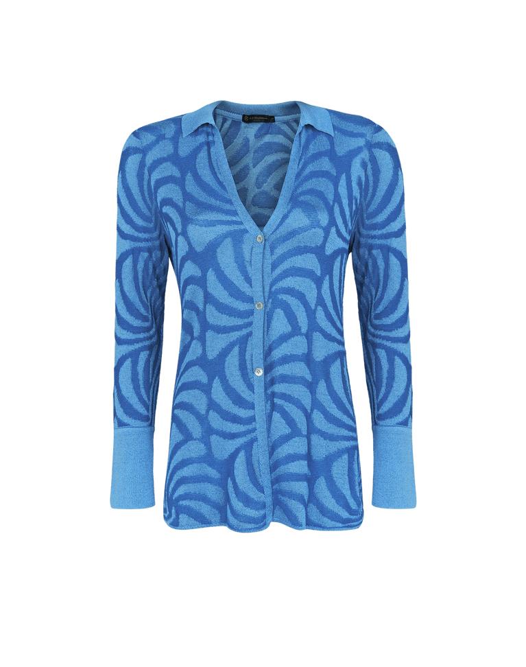 Jacquard Lara Blouse - Neptune Product Image