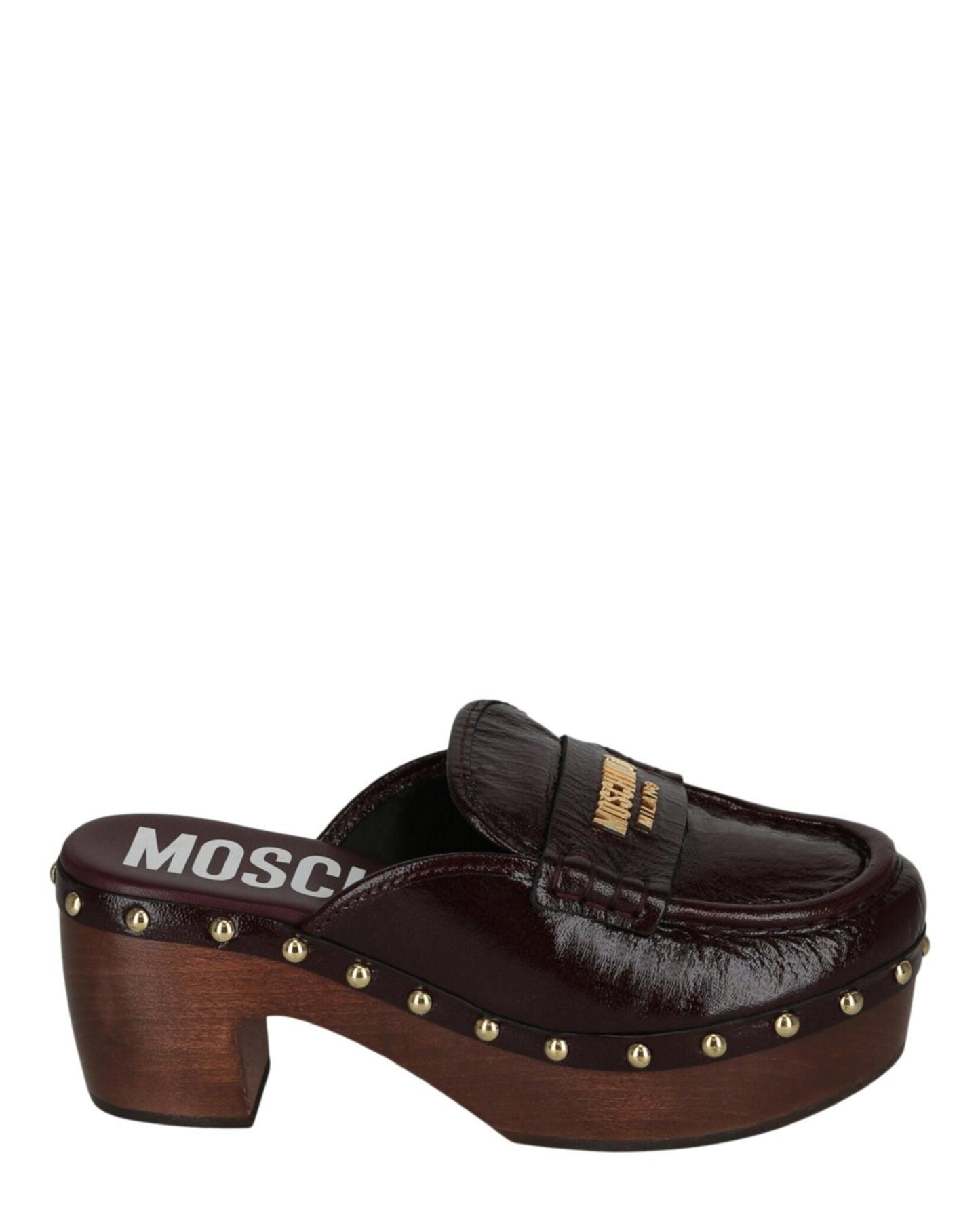 Moschino Patent Leather Logo Clogs Product Image