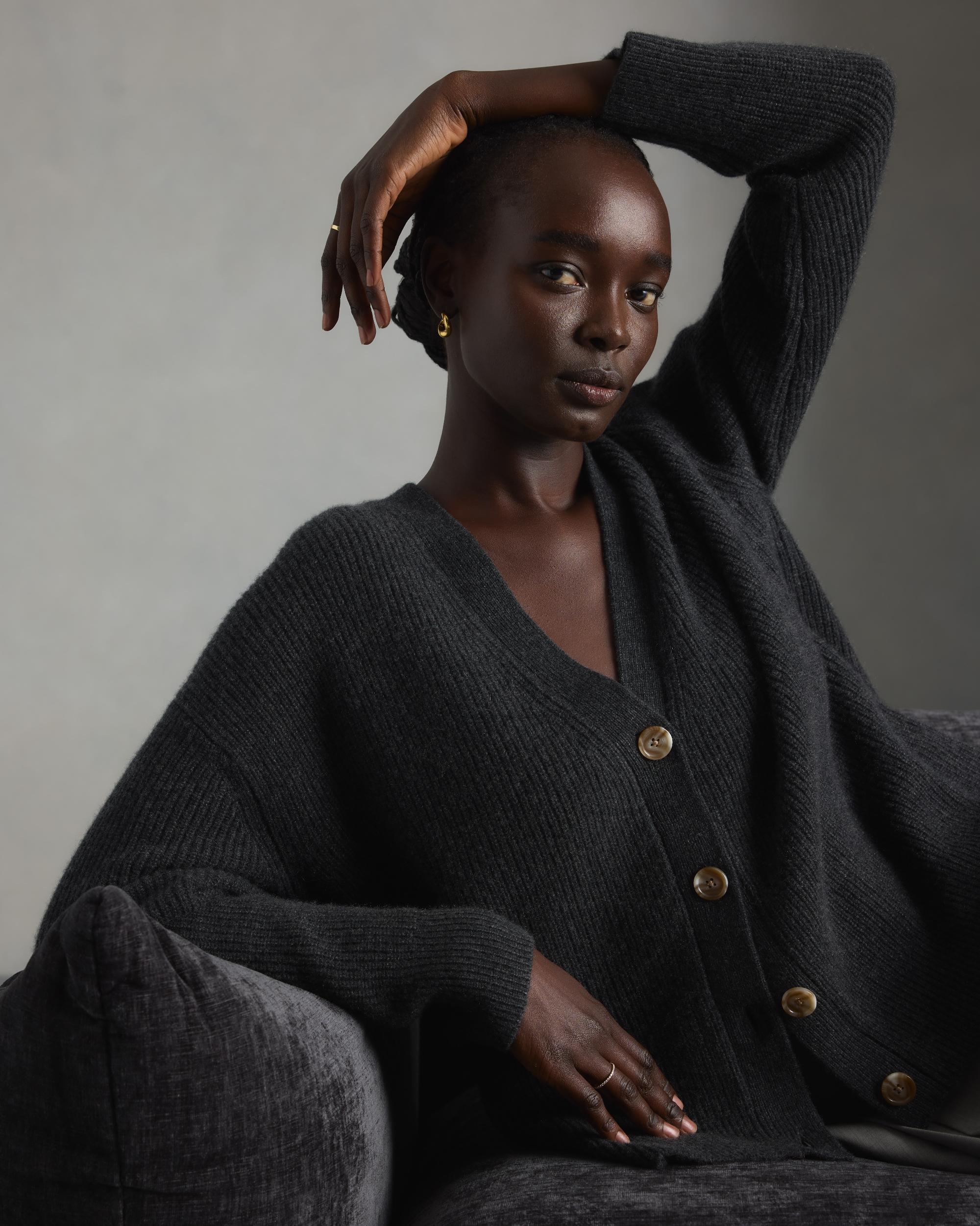 Quince | Women's Mongolian Cashmere Fisherman Boxy Cropped Cardigan Sweater Size XS Product Image