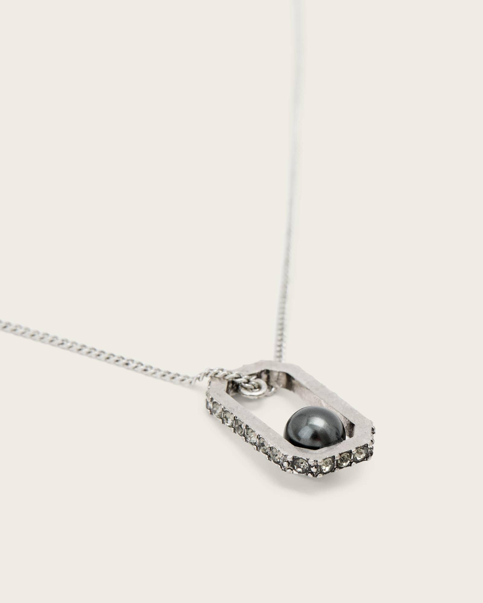 Lia Heart Huggie Earrings WARM SILVER | ALLSAINTS US Product Image