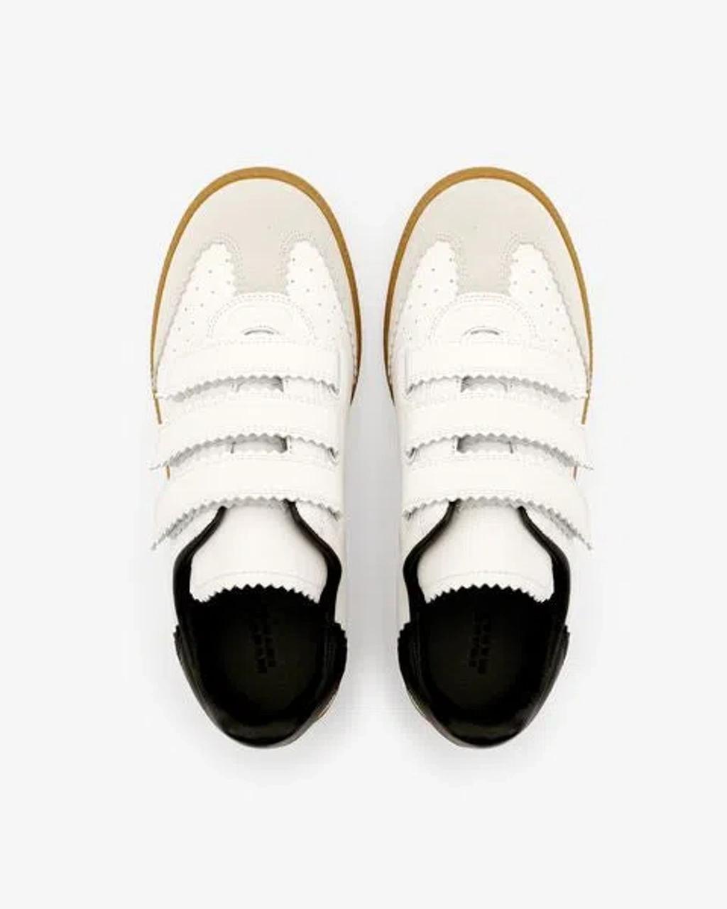 ISABEL MARANT Beth Suede-trimmed Leather Sneakers In White Product Image
