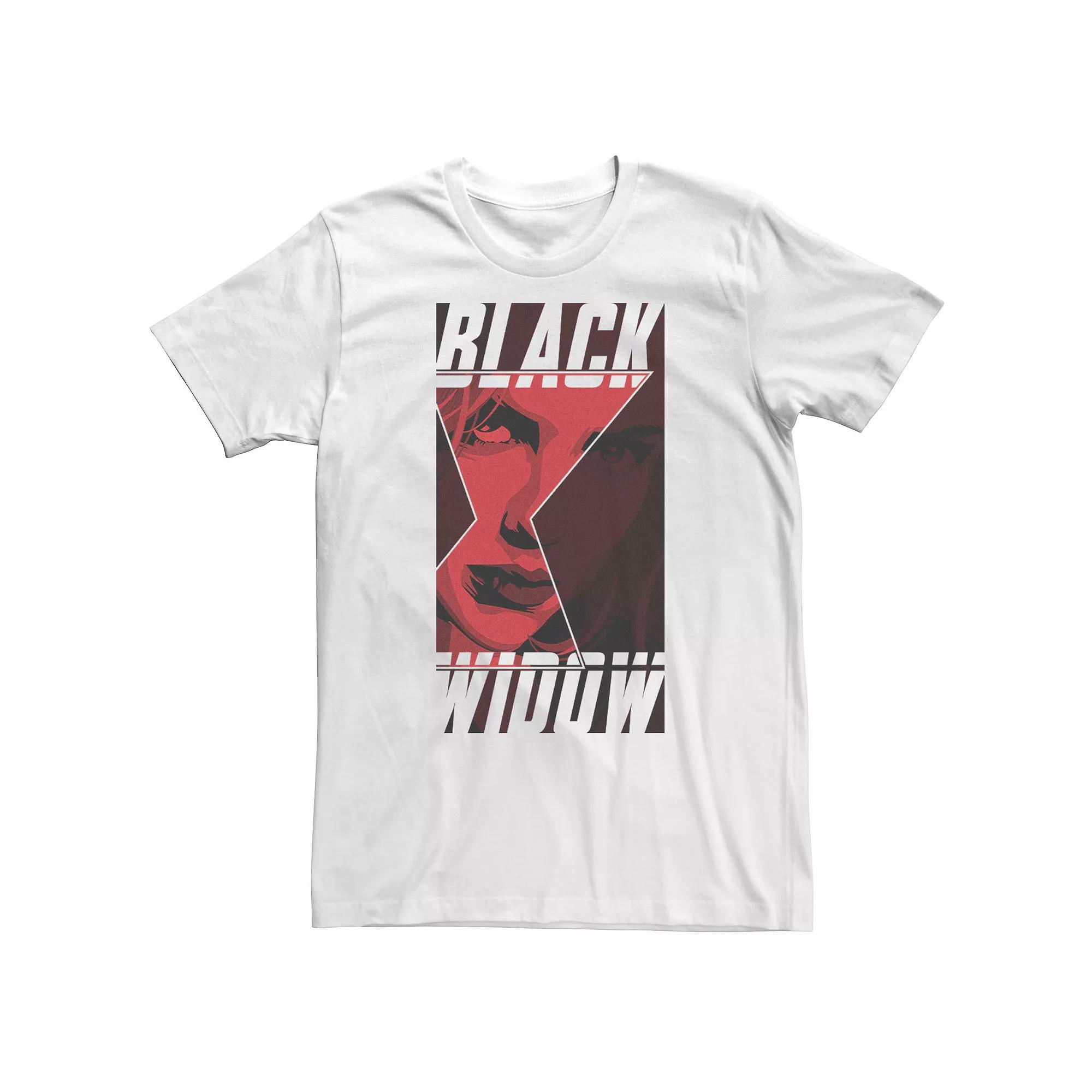 Big & Tall Marvel Black Widow Logo Fill Portrait Tee, Men's,  Product Image