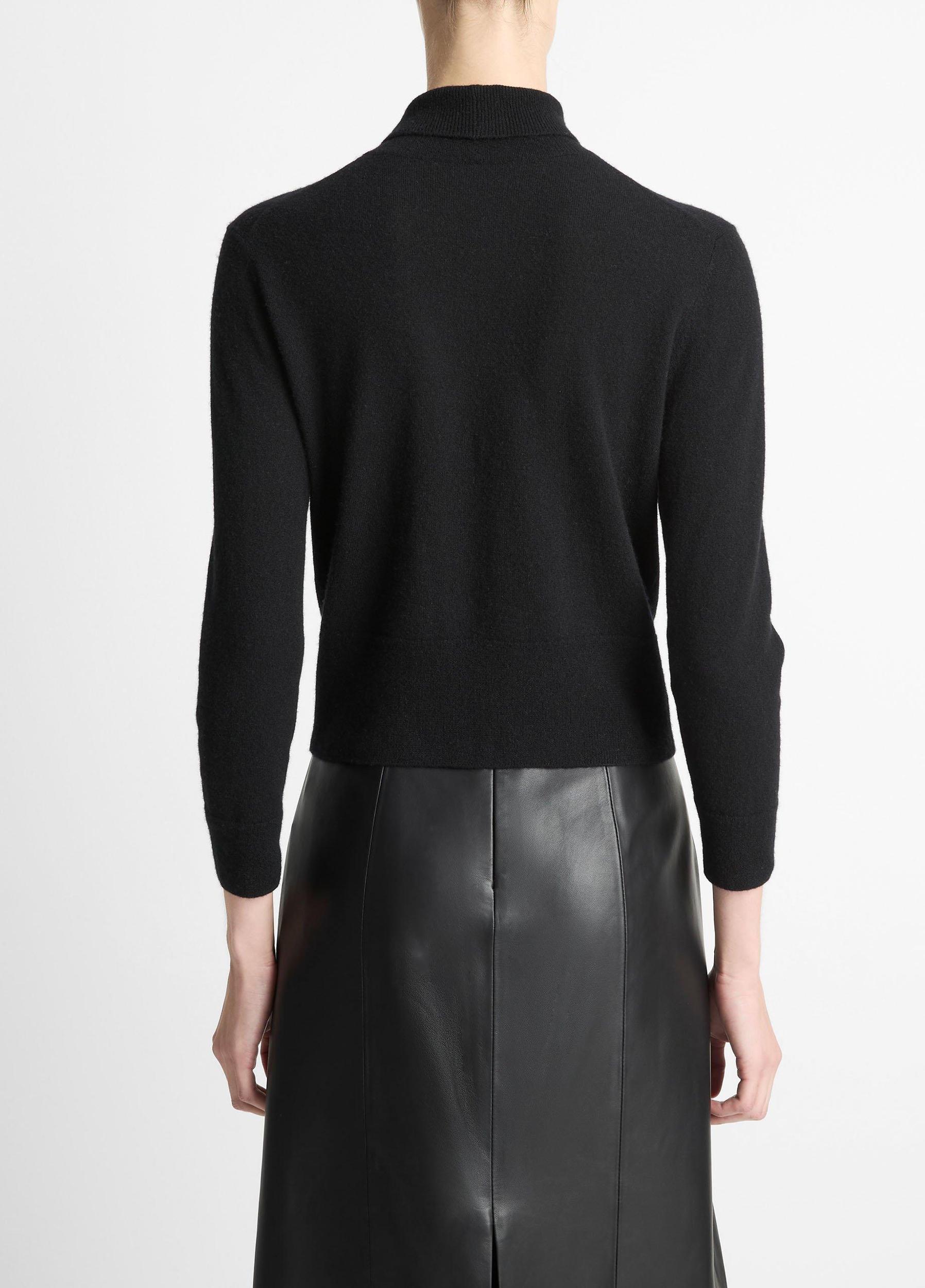 Cashmere-Silk Three-Quarter-Sleeve Mock-Neck Sweater Product Image