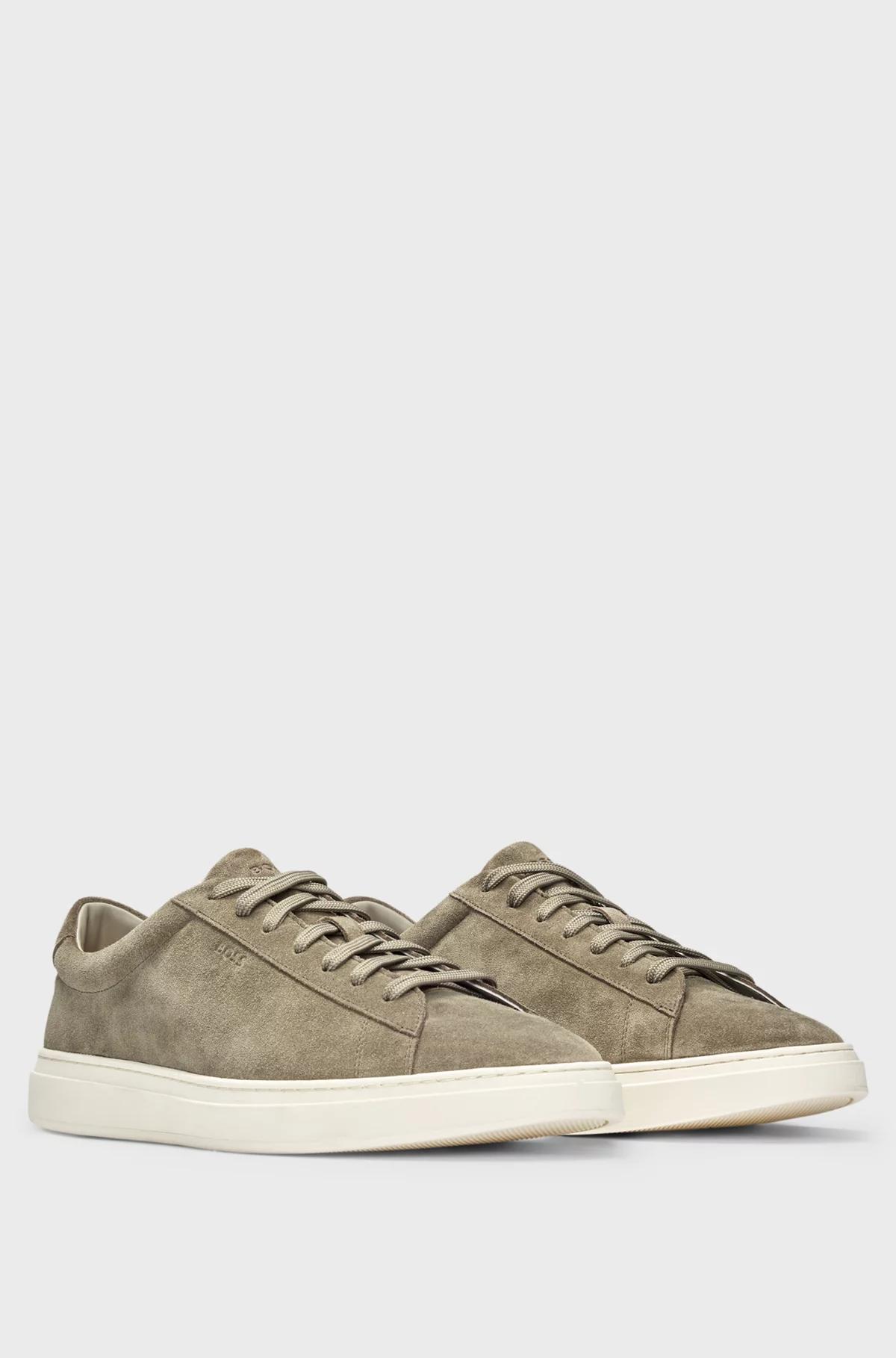 Boss Suede Trainers with Rubber Outsole Product Image